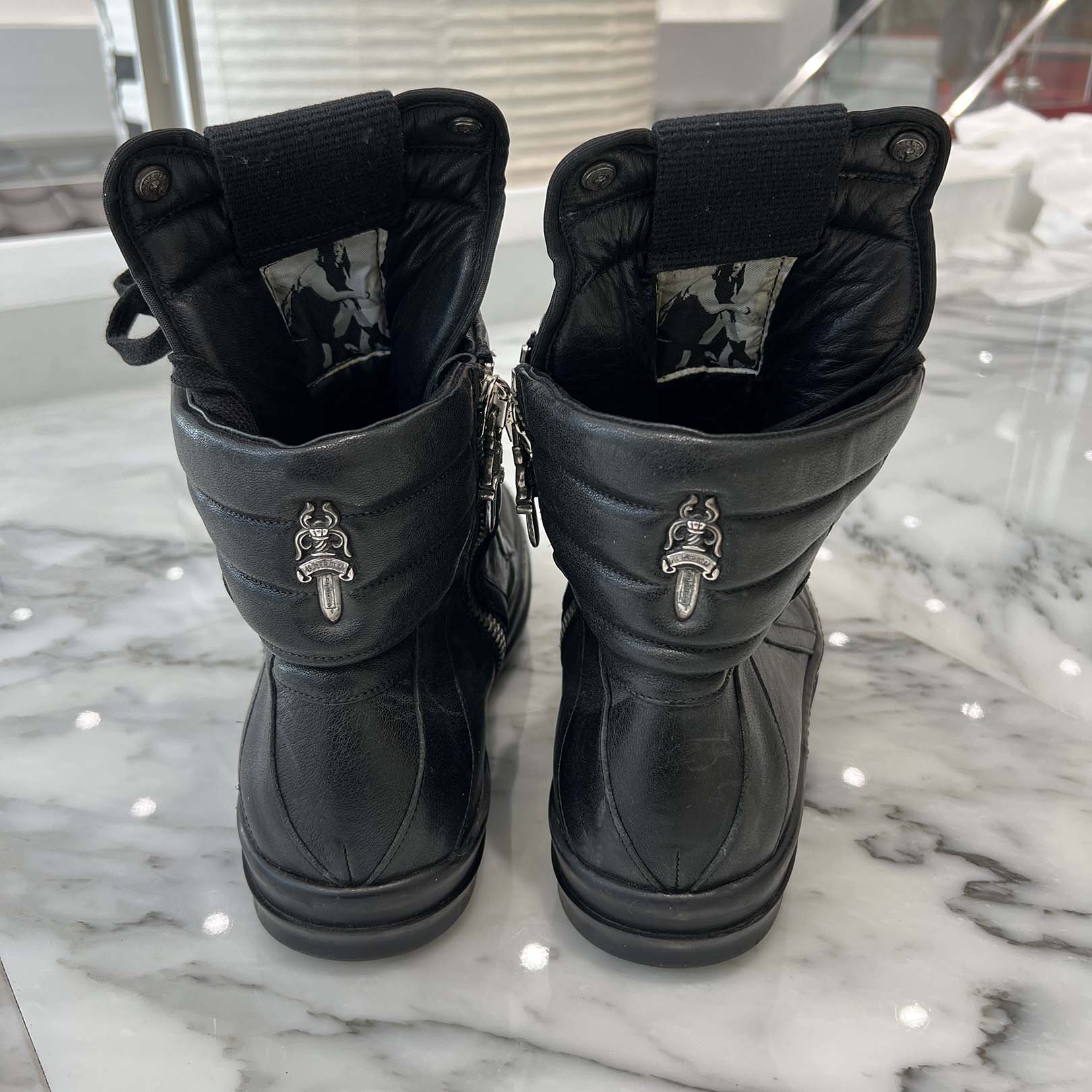 CHROME HEARTS × Rick Owens Geobasket Leather Sneakers Size 43 (27.5cm) クロムハーツ×リックオーエンス ジオバスケット レザースニーカー サイズ43 (27.5cm)