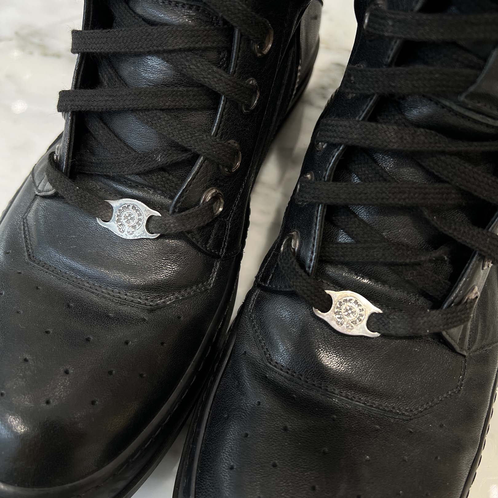 CHROME HEARTS × Rick Owens Geobasket Leather Sneakers Size 43 (27.5cm) クロムハーツ×リックオーエンス ジオバスケット レザースニーカー サイズ43 (27.5cm)