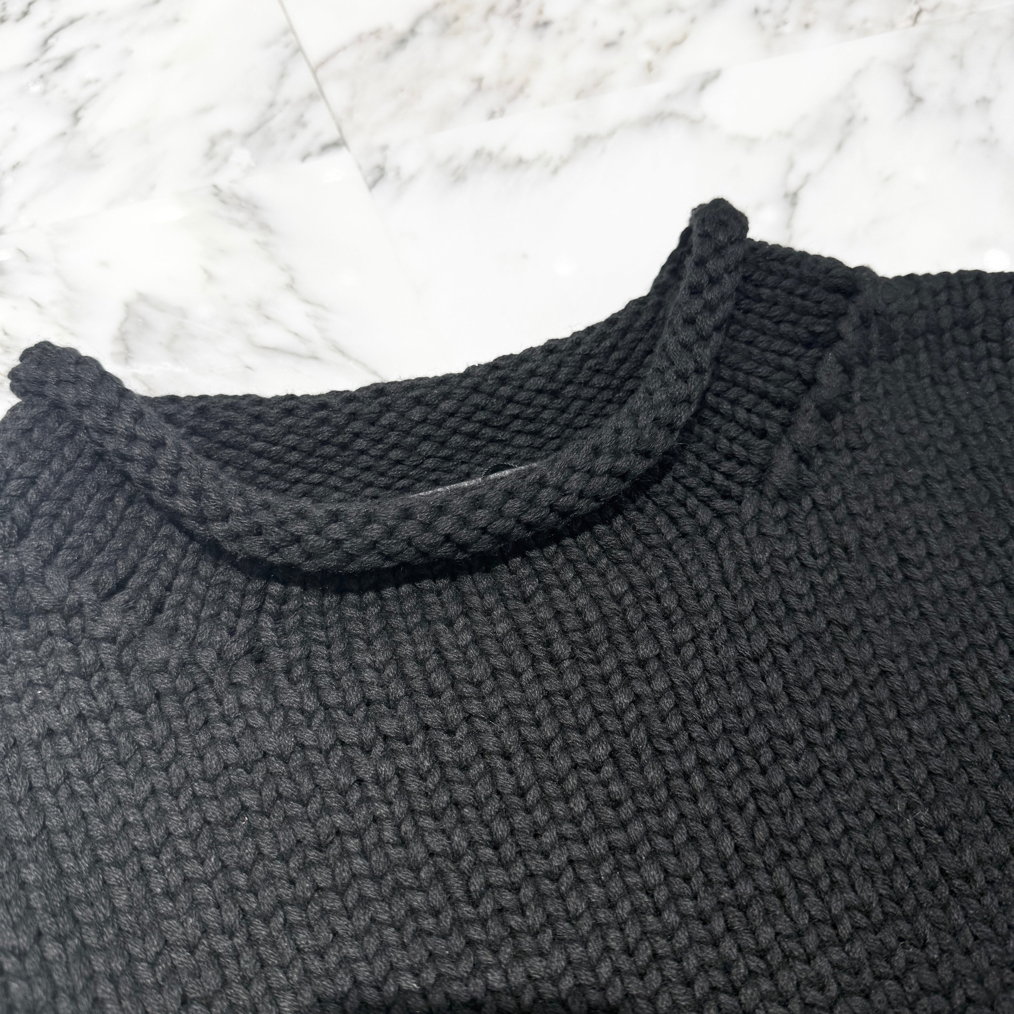 CHROME HEARTS Y NOT Leather Cross Patch Cashmere Knit Sweater Size M クロムハーツ ワイノット レザークロスパッチ カシミアニットセーター サイズＭ