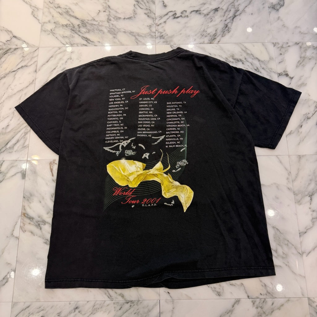 Vintage 00's Aerosmith × Hajime Sorayama "Just Press Play Tour 2001" giant S/S Tee Size XL ヴィンテージ 00's エアロスミス × 空山 基 "ジャスト・プレス・プレイ・ツアー 2001" ジャイアント社製 Tシャツ サイズXL