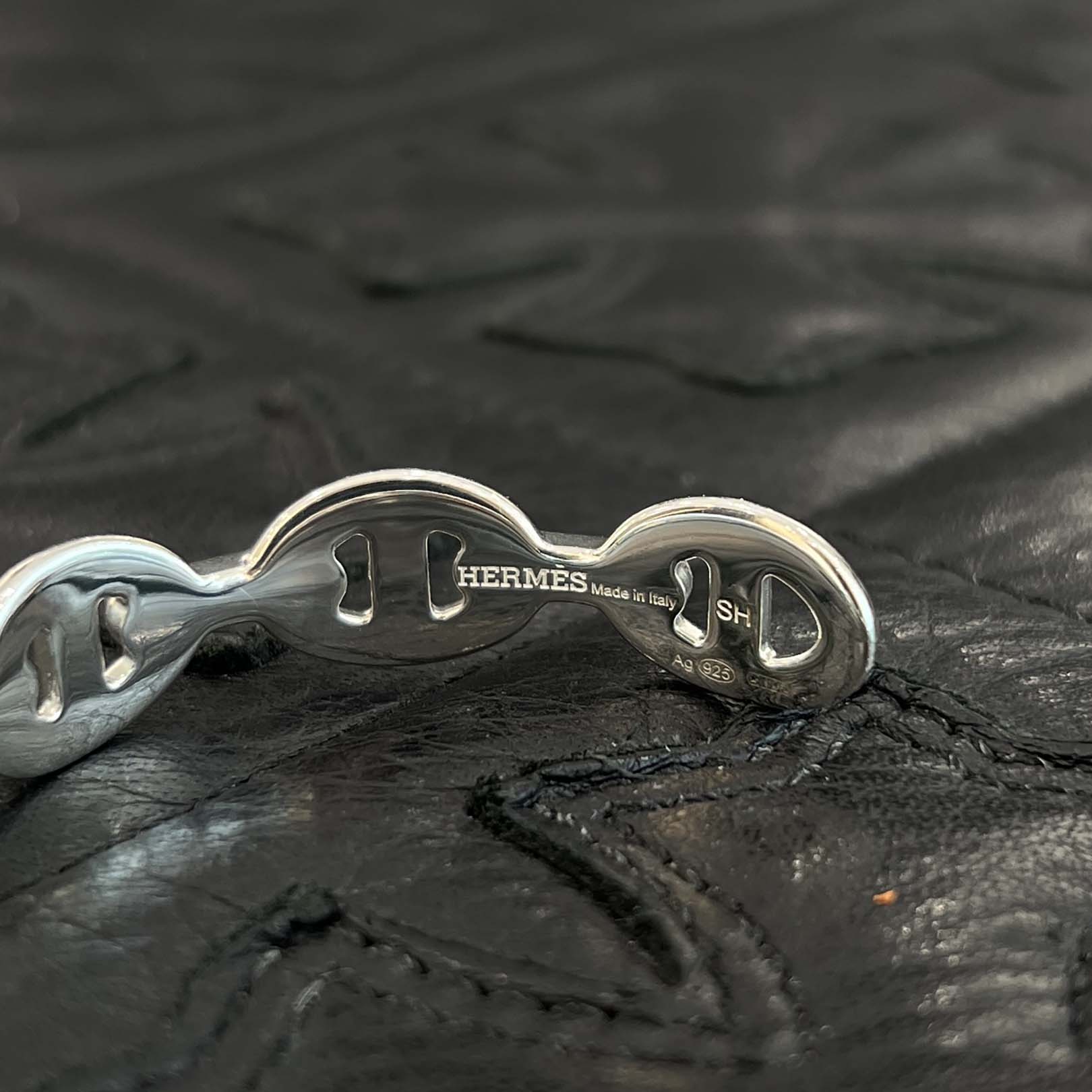 HERMES エルメス シェーヌダンクル アンシェネ SH HERMES Chaine d'Ancre Enchainee MM Bangle Size SH エルメス