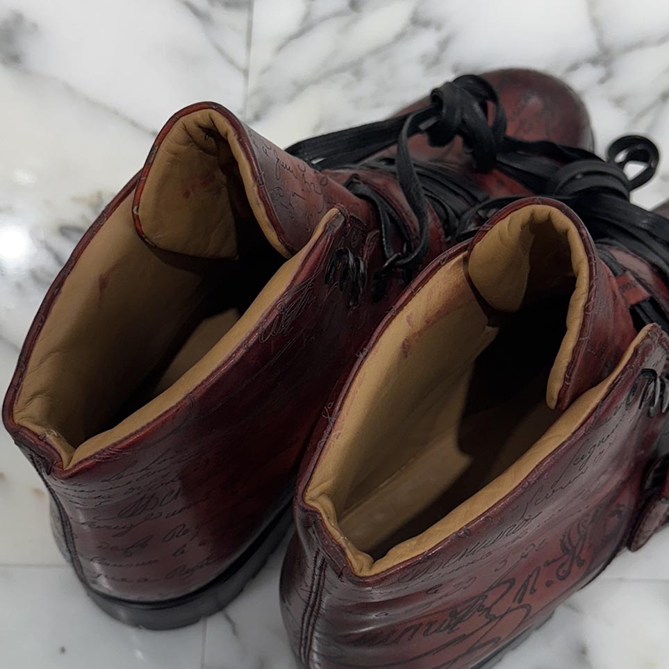 Berluti Calligraphy Brunico Bolzano Leather Mountain Boots Size 9 ベルルッティ カリグラフィ ブルニコ ボルザーノ レザー マウンテンブーツ サイズ9