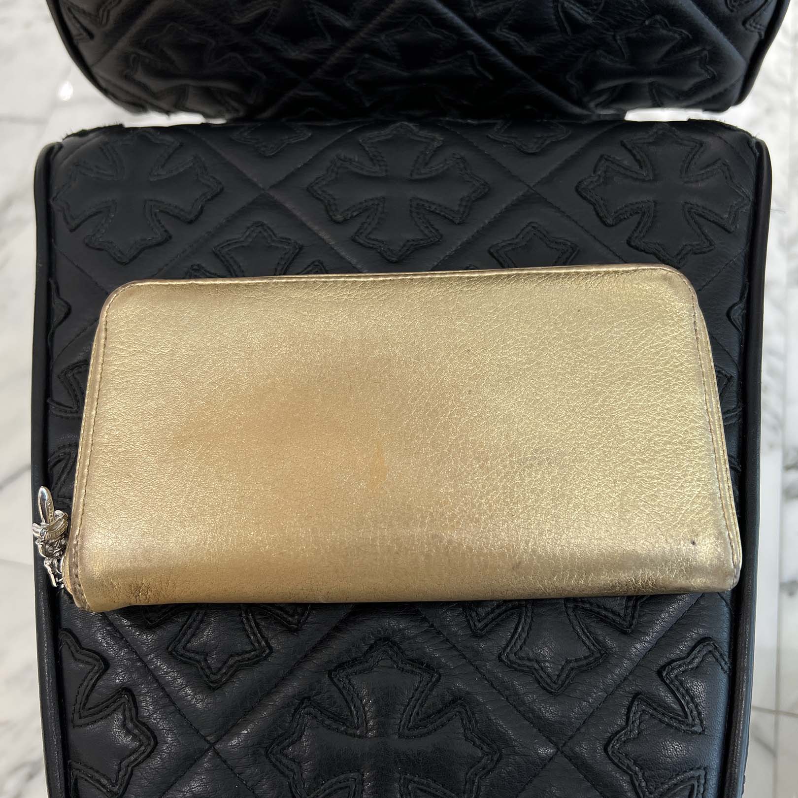 CHROME HEARTS 3 Cemetery Cross Leather Patch REC F ZIP Leather Wallet クロムハーツ 3セメタリークロス レザーパッチ レック F ジップ レザーウォレット