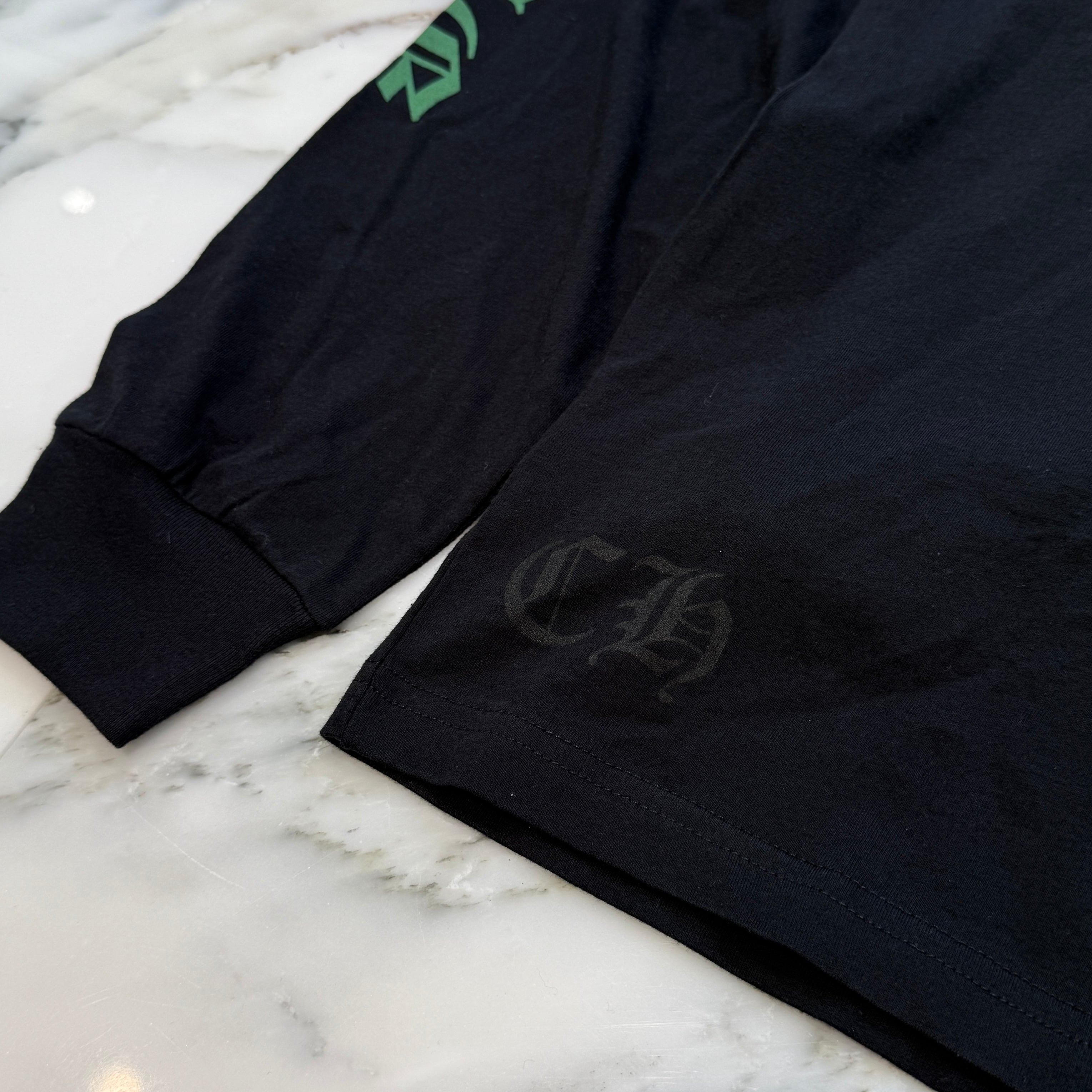 CHROME HEARTS Back Cemetery Green Cross Print Long Sleeve Tee Size M クロムハーツ バックセメタリー グリーンクロスプリント ロングスリーブTシャツ サイズM