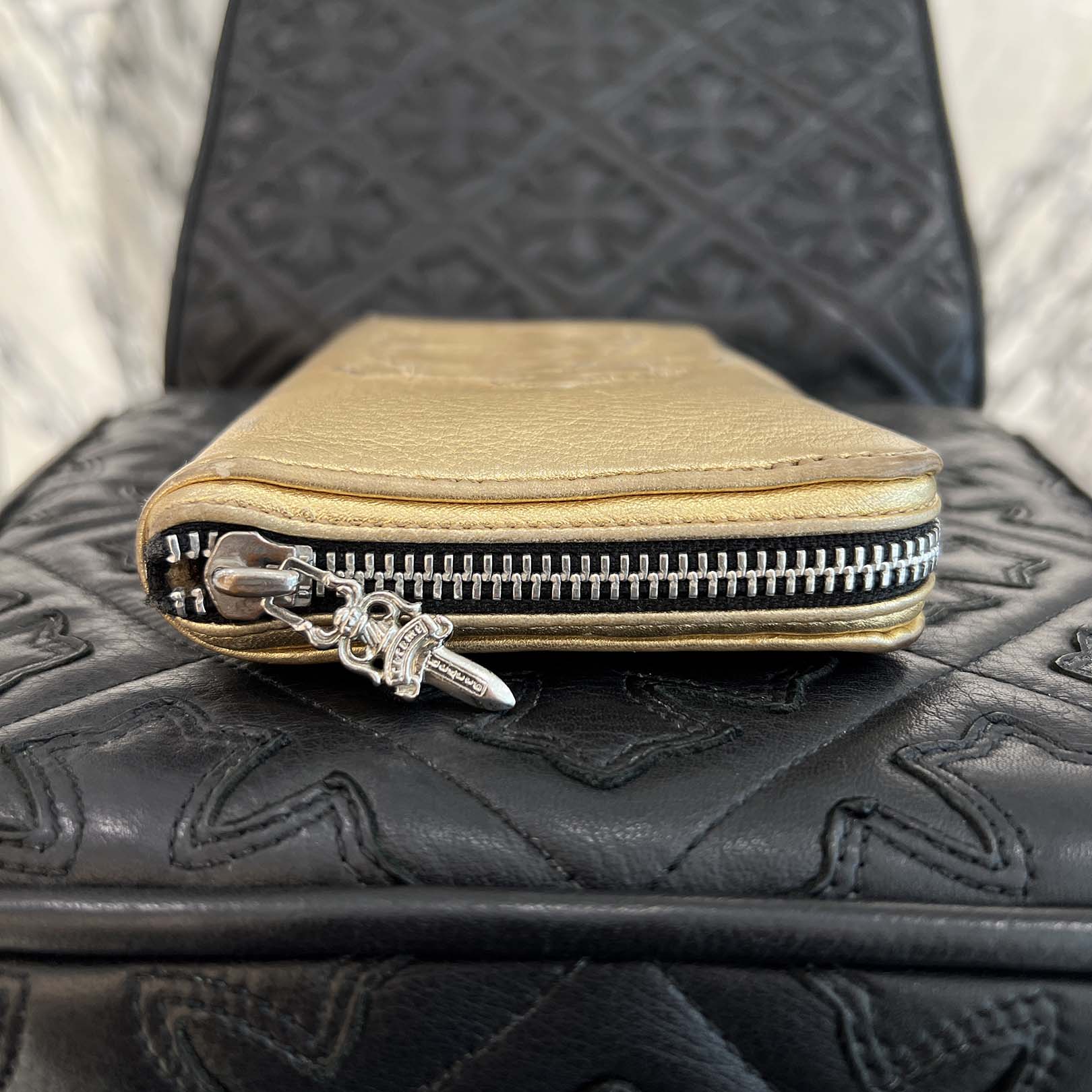 CHROME HEARTS 3 Cemetery Cross Leather Patch REC F ZIP Leather Wallet クロムハーツ 3セメタリークロス レザーパッチ レック F ジップ レザーウォレット