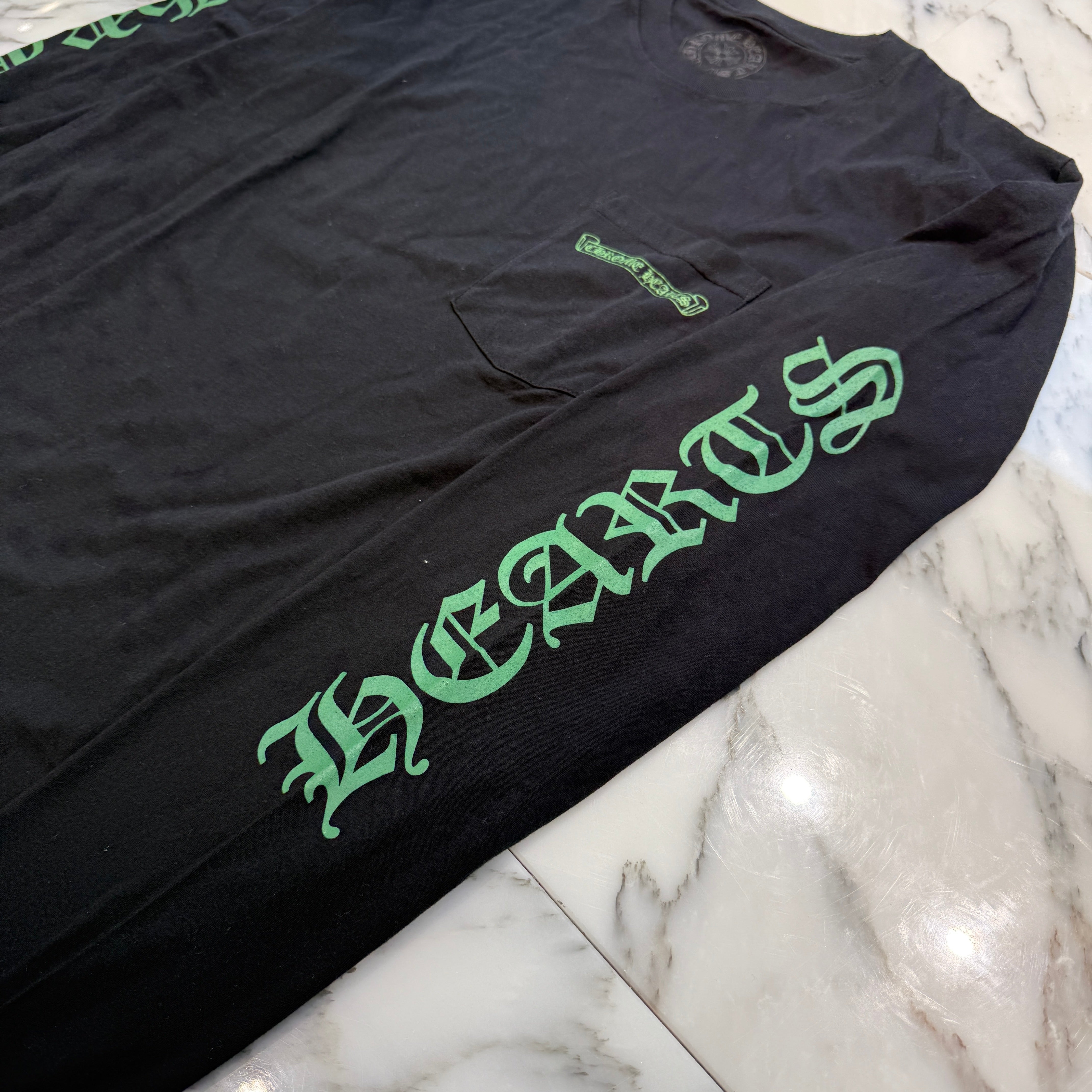 CHROME HEARTS Back Cemetery Green Cross Print Long Sleeve Tee Size M クロムハーツ バックセメタリー グリーンクロスプリント ロングスリーブTシャツ サイズM
