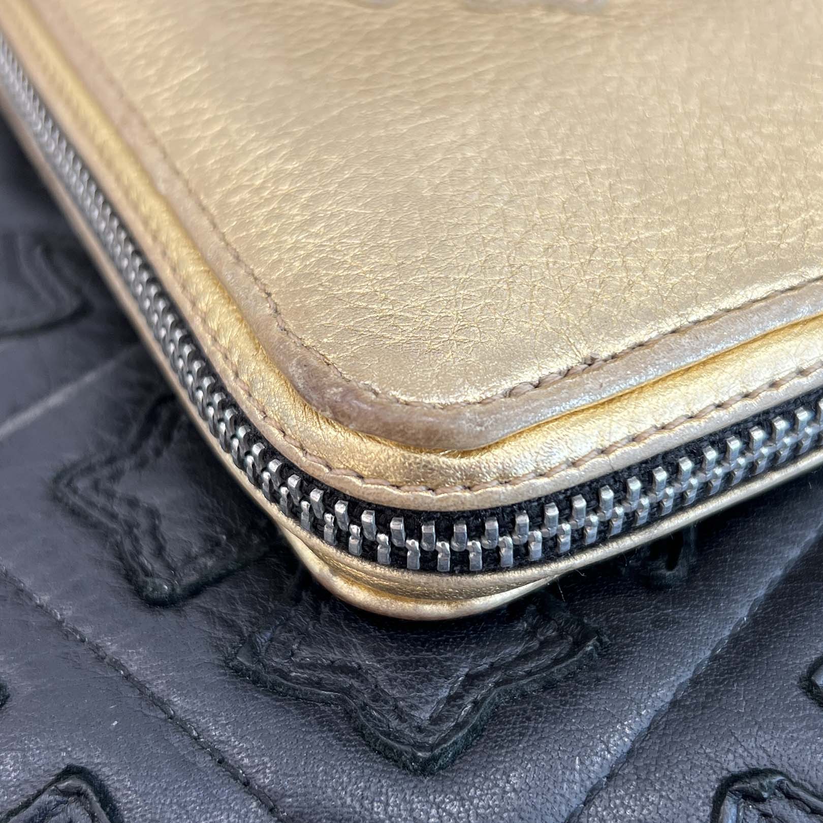 CHROME HEARTS 3 Cemetery Cross Leather Patch REC F ZIP Leather Wallet クロムハーツ 3セメタリークロス レザーパッチ レック F ジップ レザーウォレット