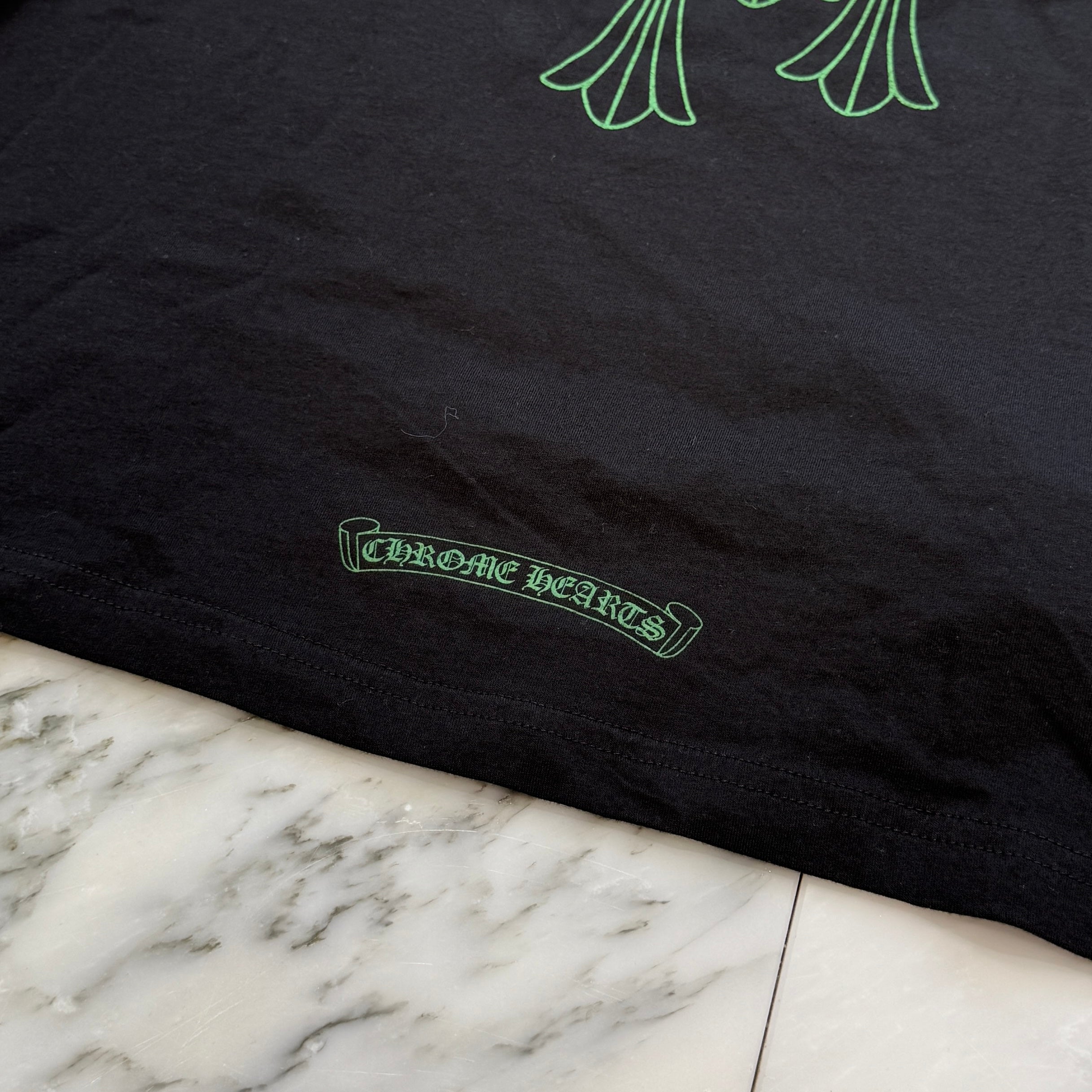 CHROME HEARTS Back Cemetery Green Cross Print Long Sleeve Tee Size M クロムハーツ バックセメタリー グリーンクロスプリント ロングスリーブTシャツ サイズM