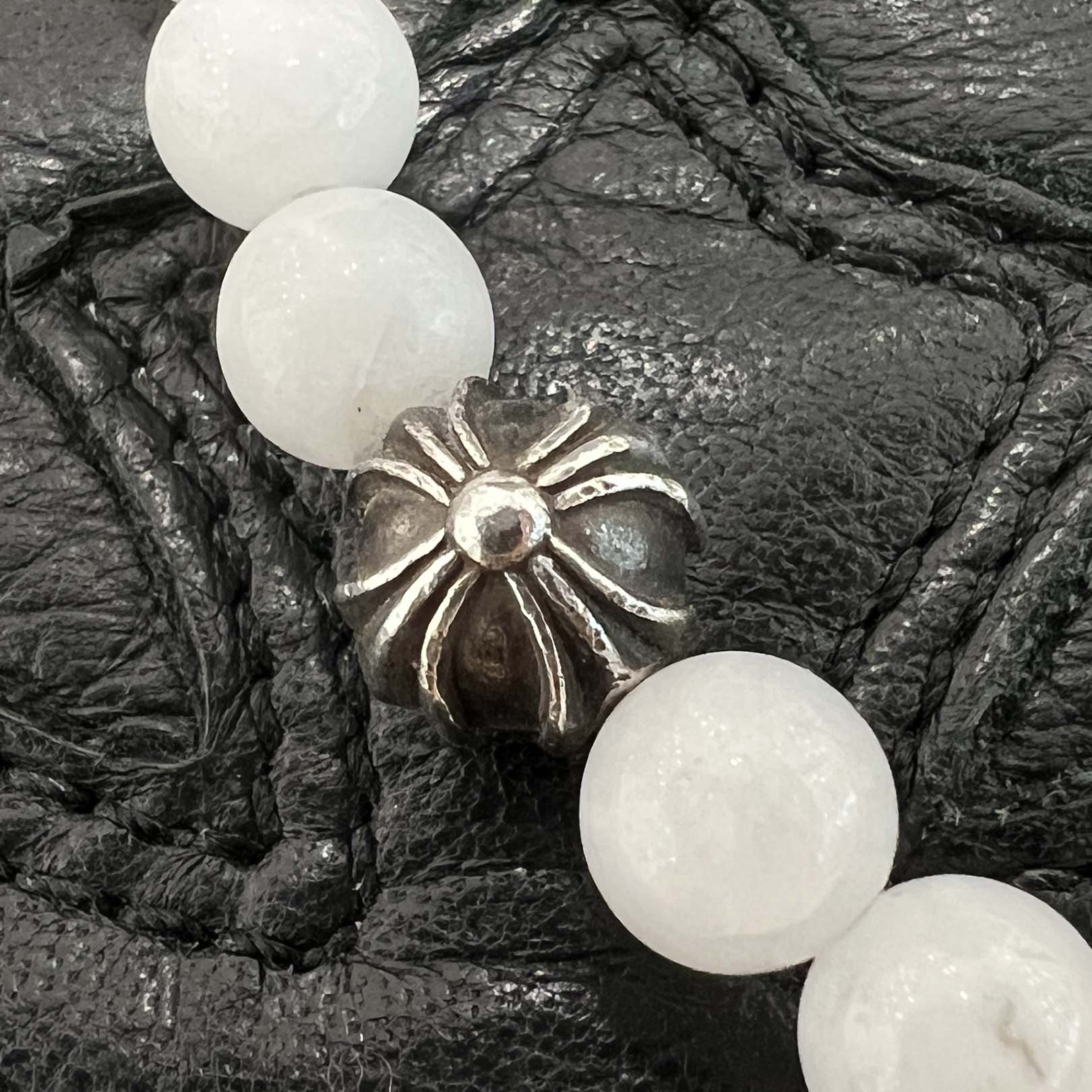 CHROME HEARTS CH Cross Ball White Beads Bracelet クロムハーツ CH