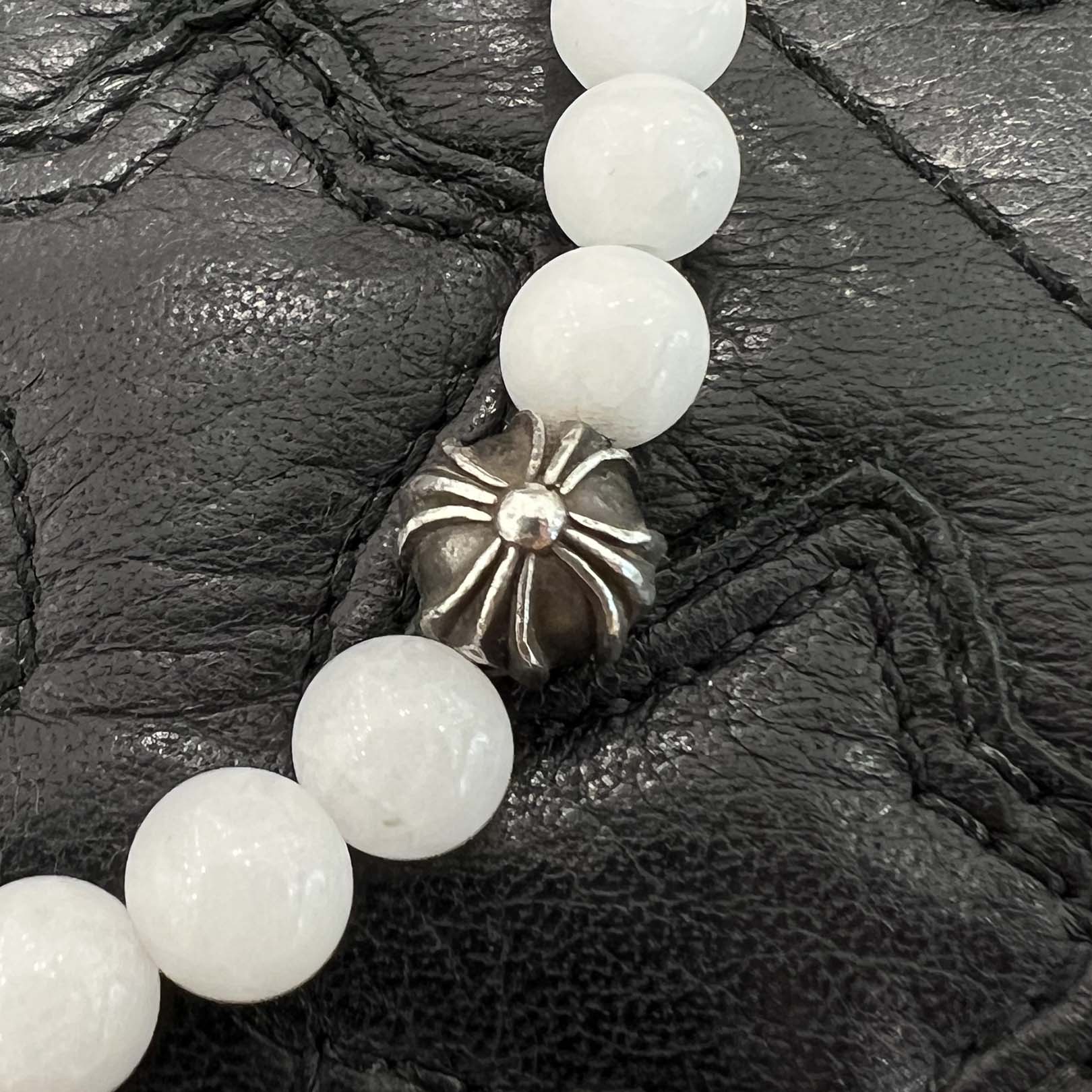 CHROME HEARTS CH Cross Ball White Beads Bracelet  クロムハーツ CHクロス ボール ホワイト ビーズブレスレット