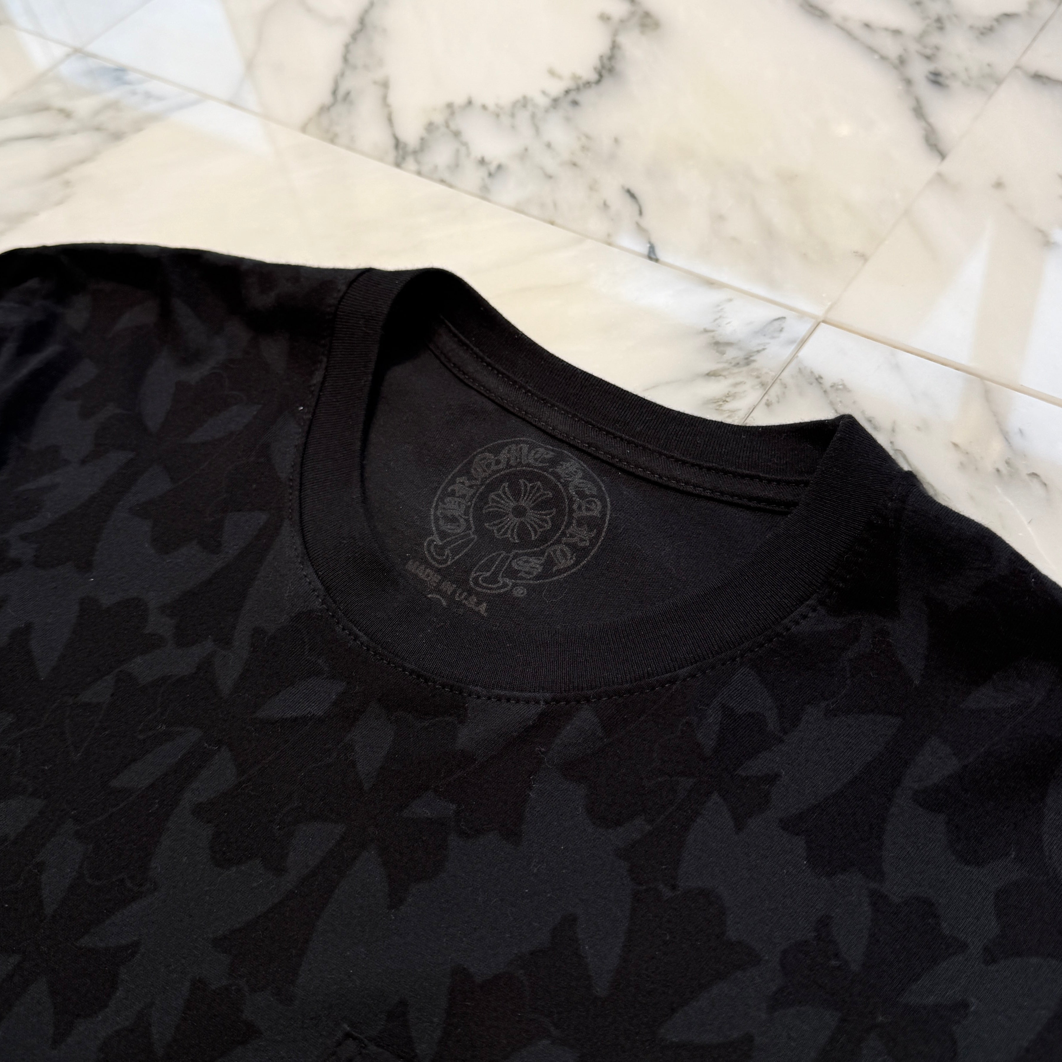CHROME HEARTS 2024SS Graveyard Cemetery Cross Long Sleeve Tee Size L クロムハーツ グレイブヤード セメタリークロス ロングスリーブTシャツ 総柄 サイズL