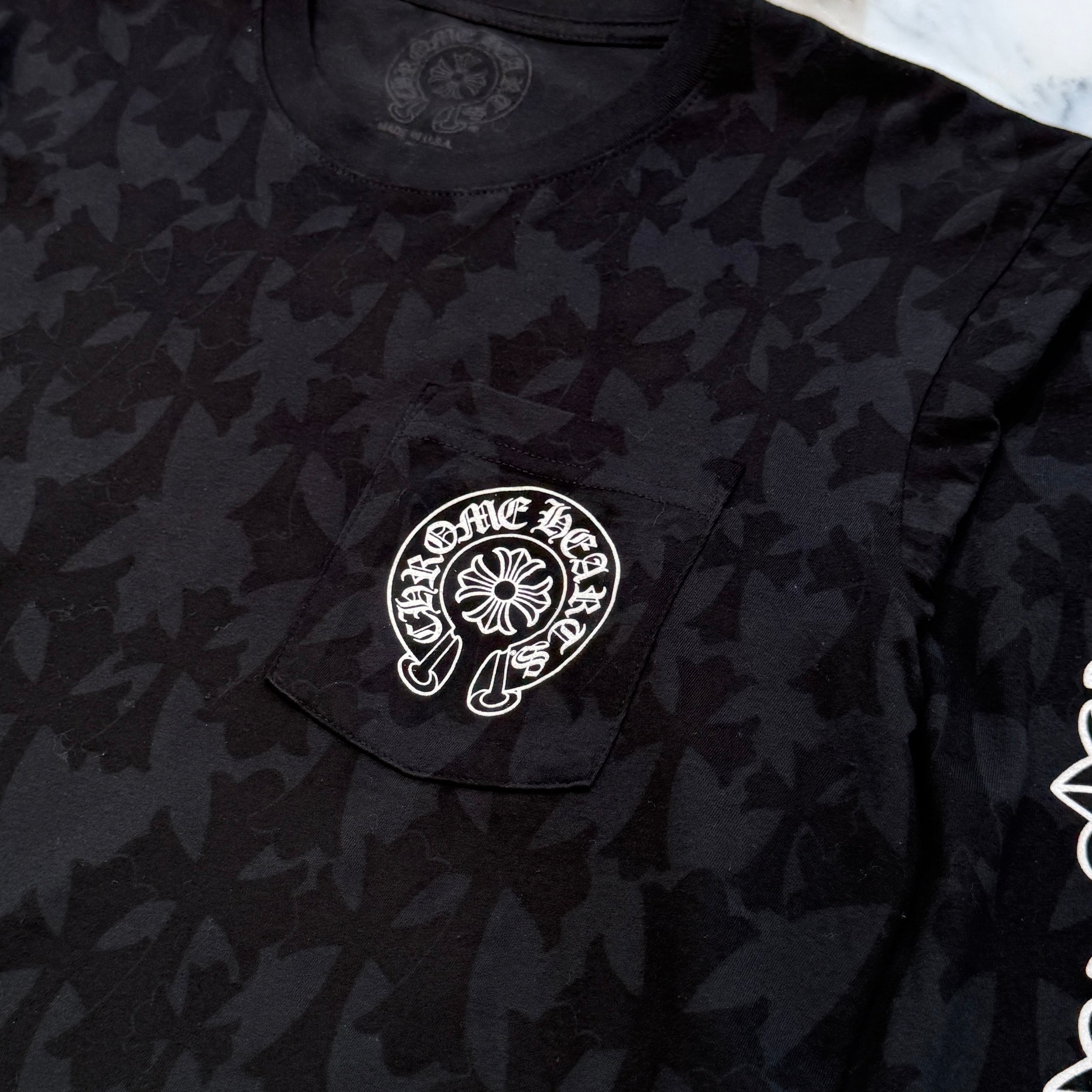 CHROME HEARTS 2024SS Graveyard Cemetery Cross Long Sleeve Tee Size L クロムハーツ グレイブヤード セメタリークロス ロングスリーブTシャツ 総柄 サイズL