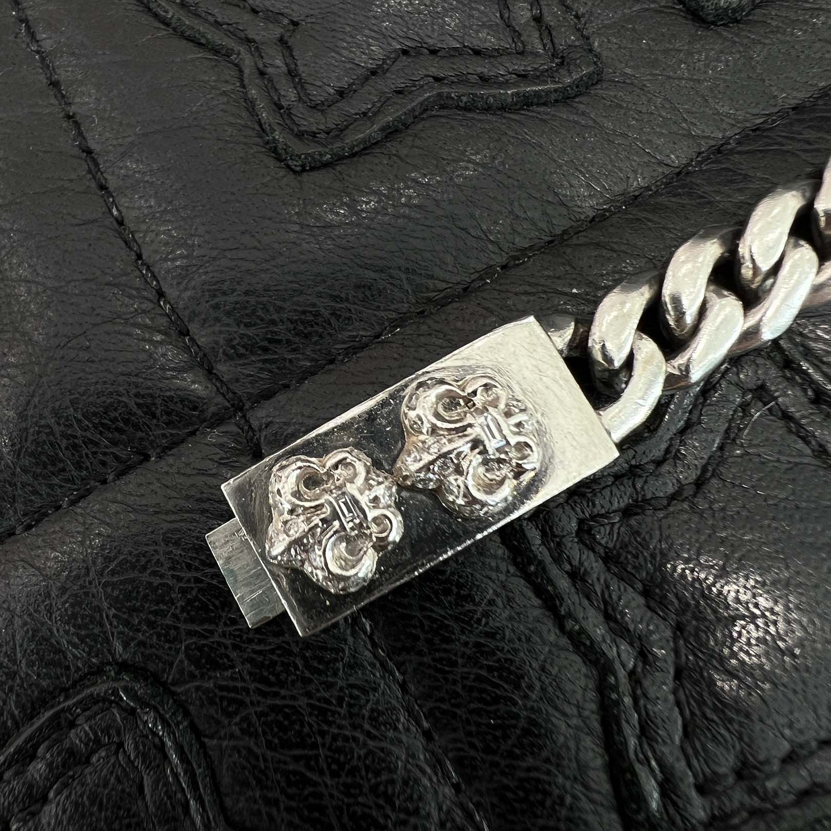 CHROME HEARTS BS Flare MINI ID Platinum Bracelet Pave Diamond クロムハーツ BS フレア ミニ ID プラチナ ブレスレット パヴェダイヤモンド