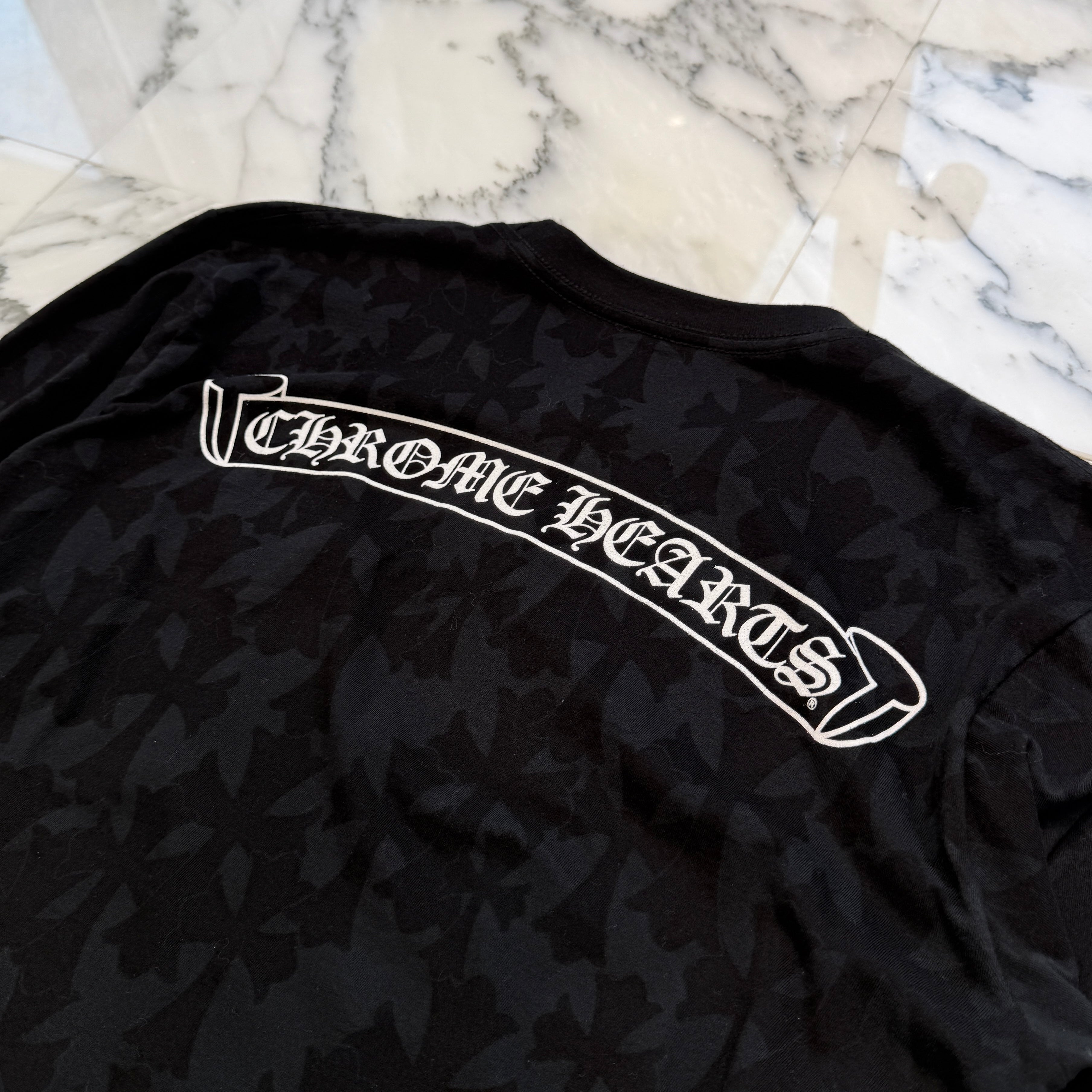 CHROME HEARTS 2024SS Graveyard Cemetery Cross Long Sleeve Tee Size L クロムハーツ グレイブヤード セメタリークロス ロングスリーブTシャツ 総柄 サイズL