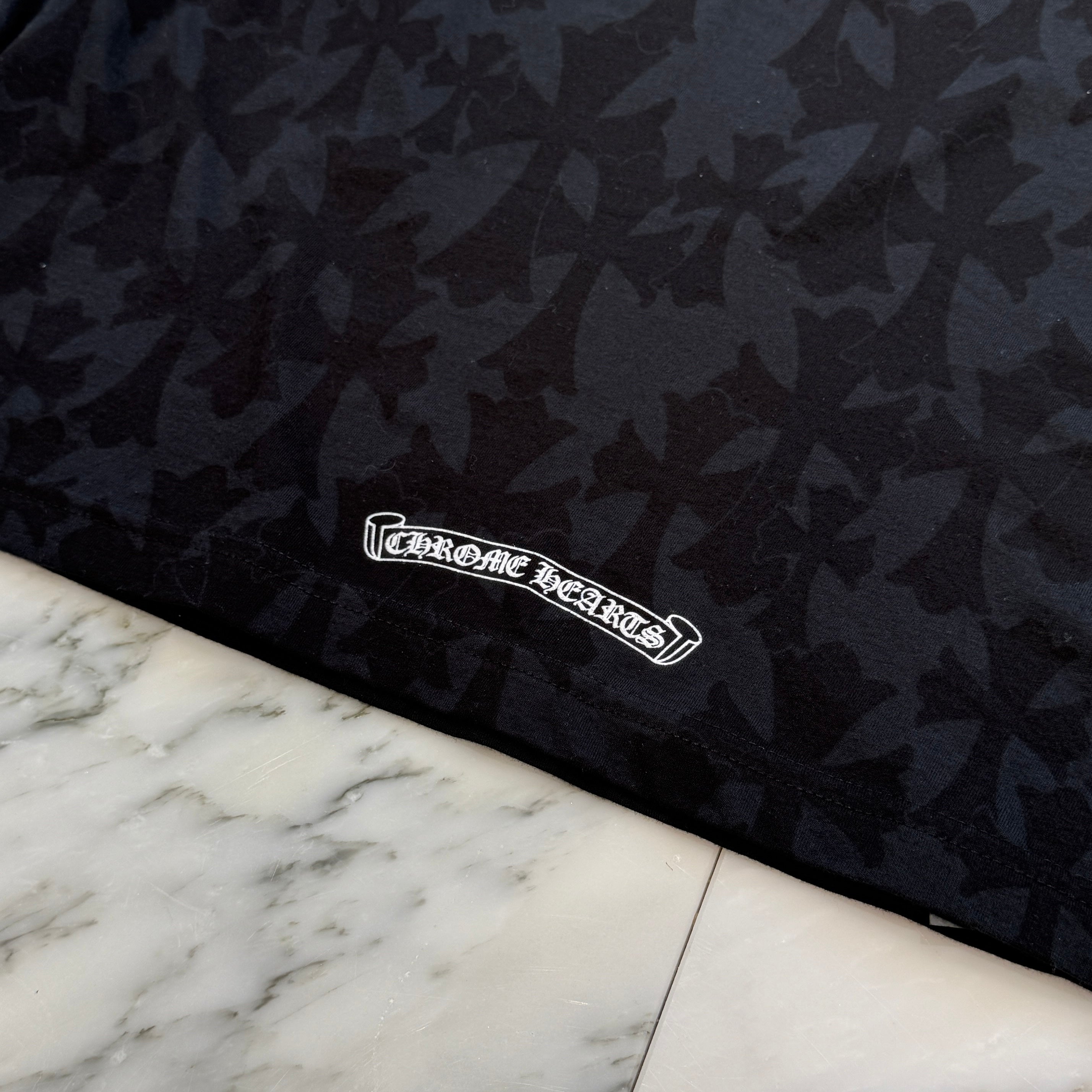 CHROME HEARTS 2024SS Graveyard Cemetery Cross Long Sleeve Tee Size L クロムハーツ グレイブヤード セメタリークロス ロングスリーブTシャツ 総柄 サイズL