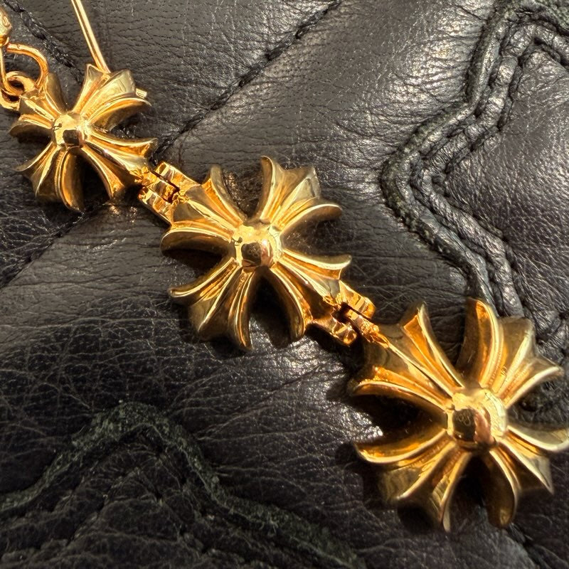 CHROME HEARTS 22K 3 CH Plus Drop Earrings クロムハーツ 22K 3CHプラス ドロップイヤリング ピアス