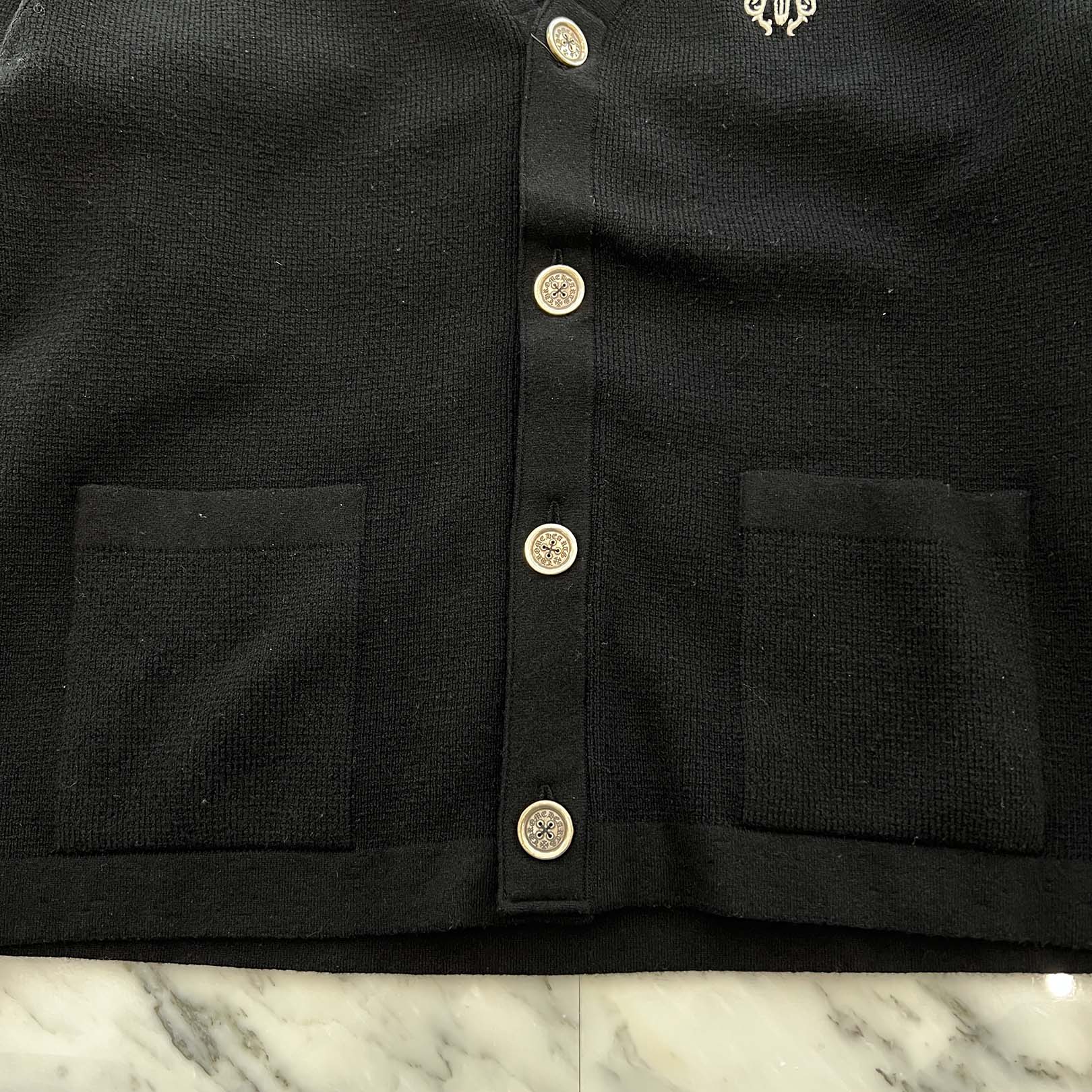 CHROME HEARTS YNOT Vine Dagger Embroidery Cashmere Knit Cardigan Size XL クロムハーツ ワイノット ヴァインダガー ロゴ刺繍 カシミヤニットカーディガン サイズXL