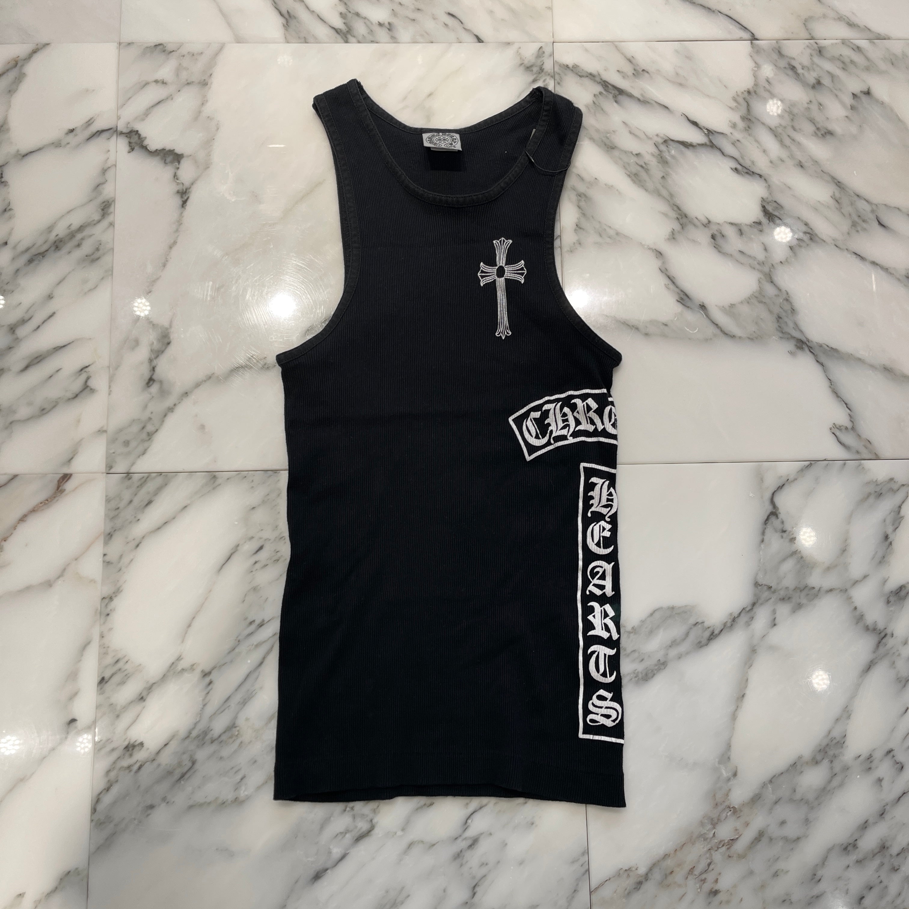 CHROME HEARTS CH Cross Side Vertical Logo Fuck You Tank Top Size M クロムハーツ CHクロス サイド ヴァーティカルロゴ ファックユー タンクトップ サイズM