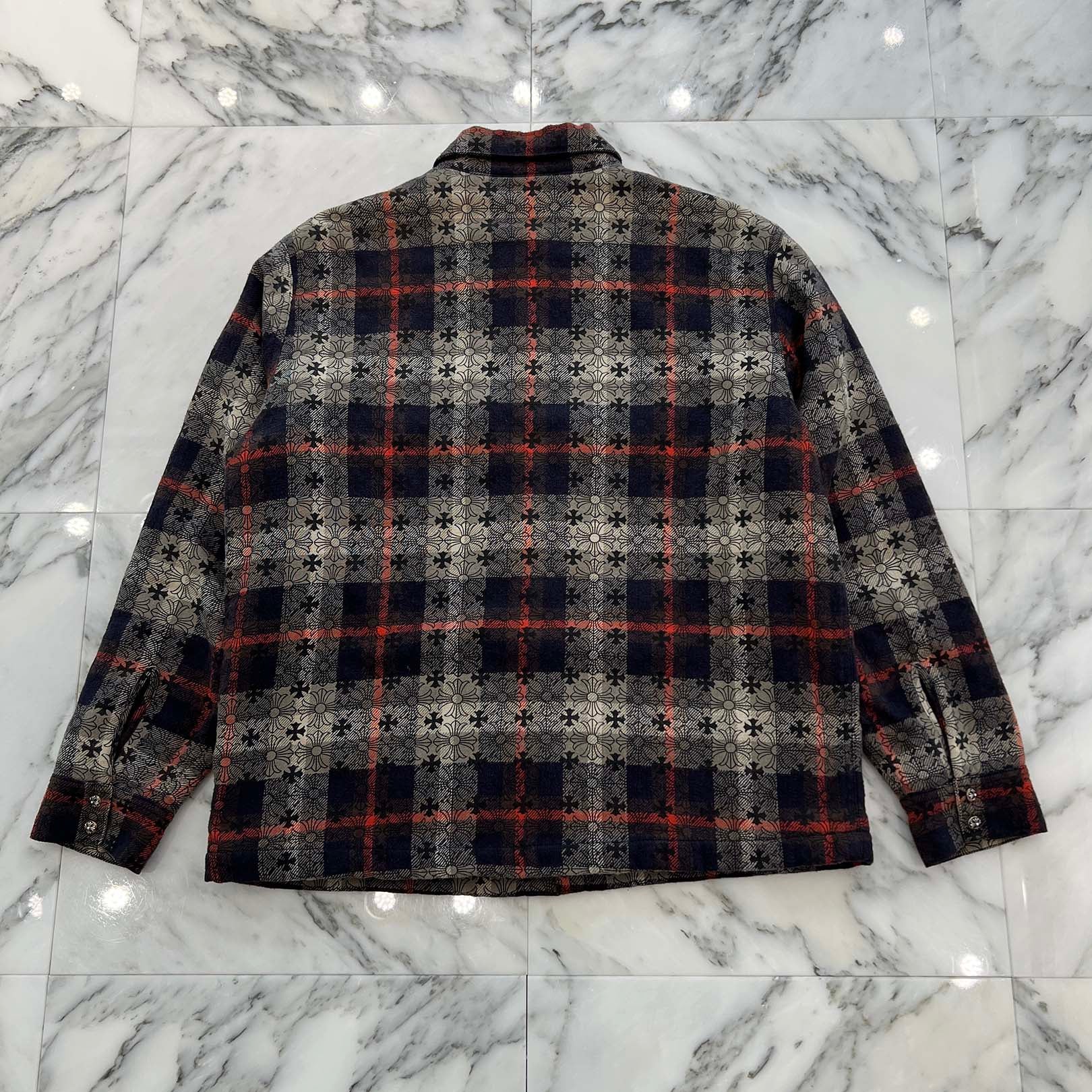 CHROME HEARTS Y NOT WORK DOG Loose Ends Check Shirt Jacket Size L クロムハーツ ワイノット ワークドッグ ルーズエンド チェックシャツジャケット サイズL
