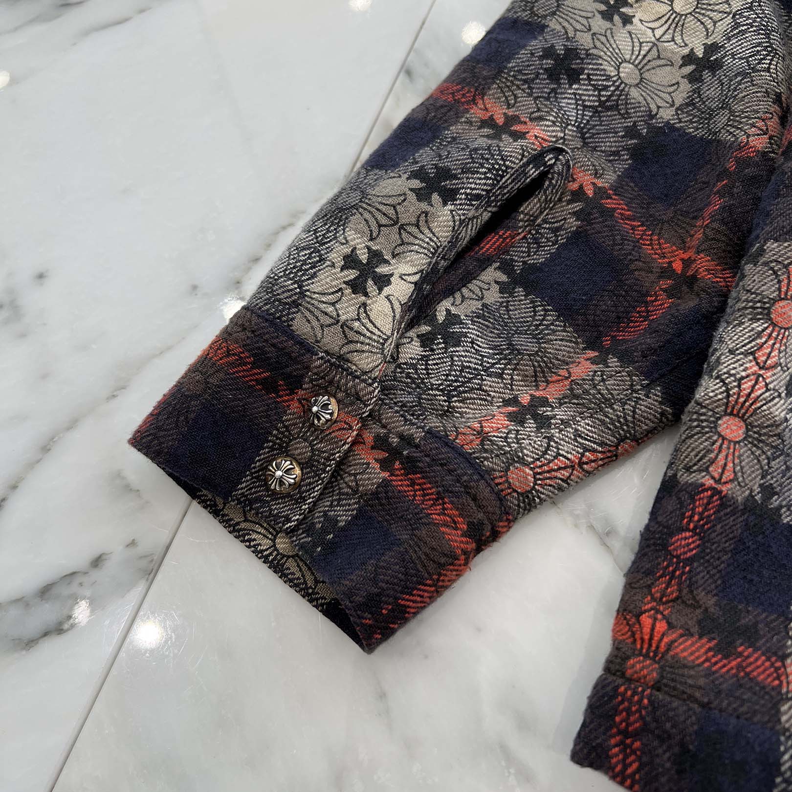 CHROME HEARTS Y NOT WORK DOG Loose Ends Check Shirt Jacket Size L クロムハーツ ワイノット ワークドッグ ルーズエンド チェックシャツジャケット サイズL