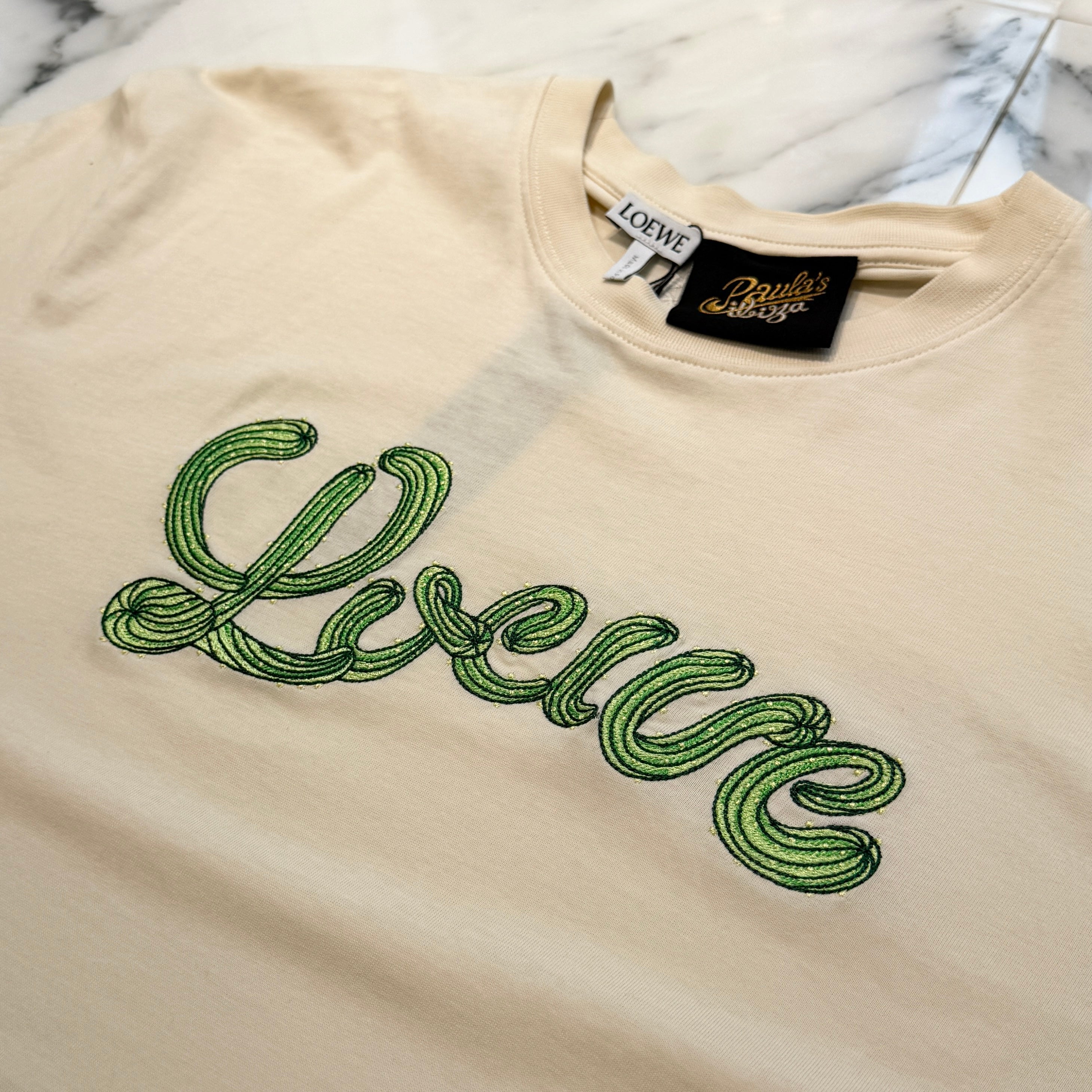 ロエベ　Tシャツ　サボテン LOEWE 2022SS Cactus Logo Embroidery Tee S616Y22J02 Size XS