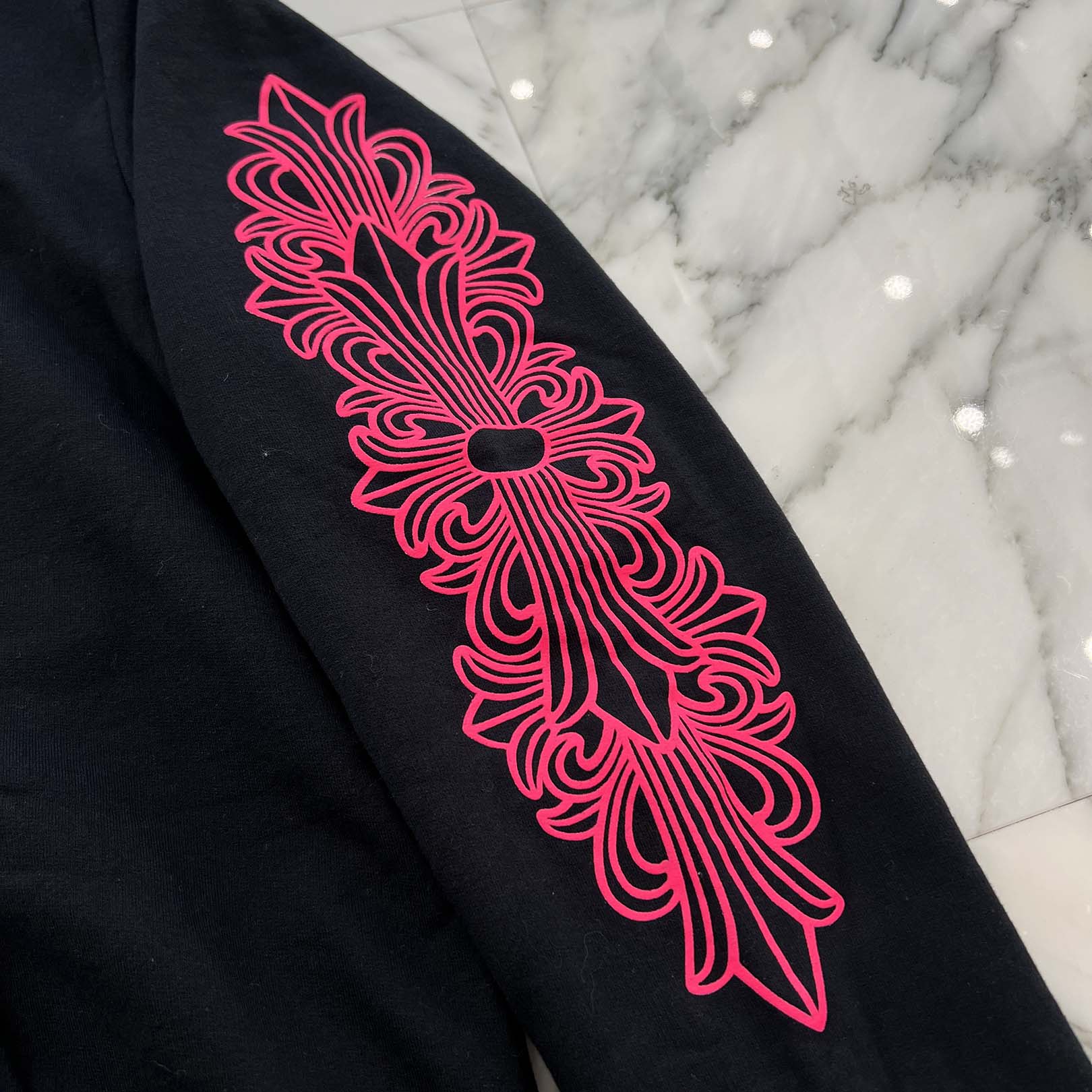 CHROME HEARTS 2025AW Floral Cross Horseshoe Zip Up Hoodie Size XL クロムハーツ フローラルクロス ホースシュー ジップアップフーディ サイズXL