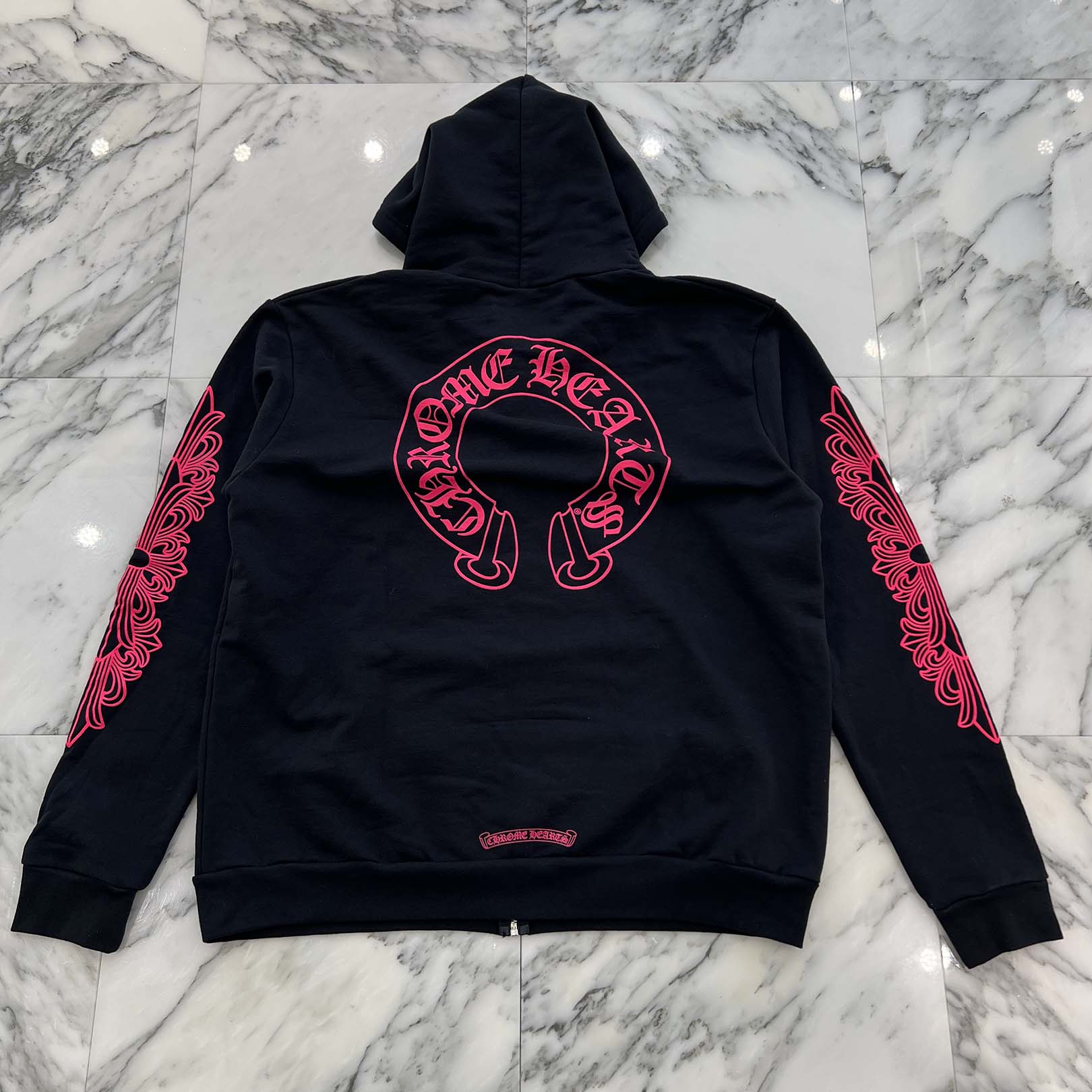 CHROME HEARTS 2025AW Floral Cross Horseshoe Zip Up Hoodie Size XL クロムハーツ フローラルクロス ホースシュー ジップアップフーディ サイズXL