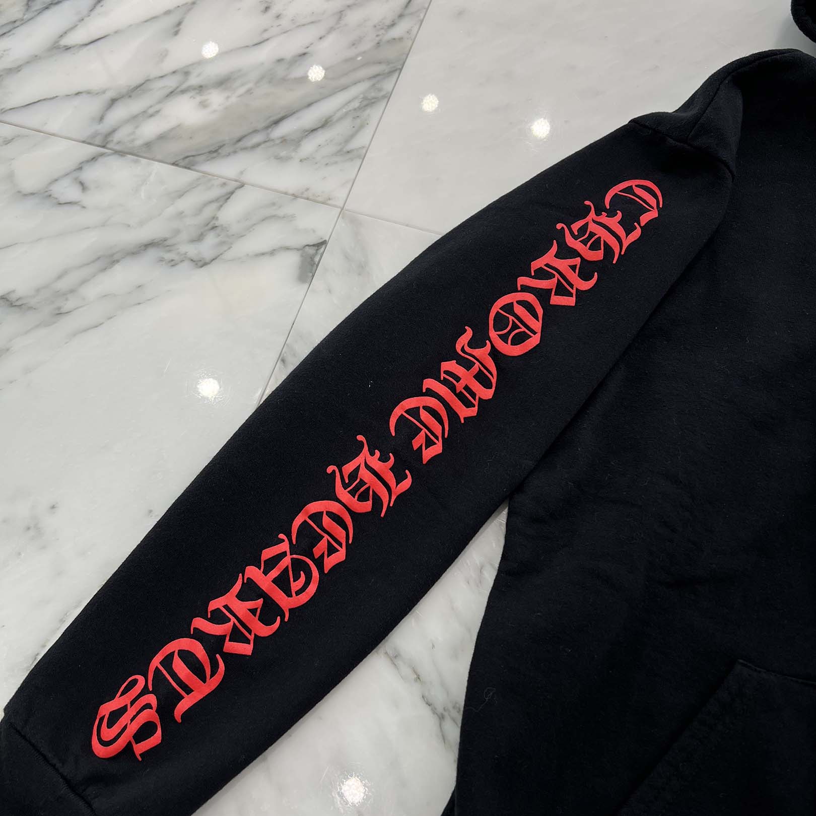 CHROME HEARTS Red Vine Dagger Arm Logo Zip Up Hoodie Size L クロムハーツ レッドヴァインダガー アームロゴ ジップアップ フーディー サイズL