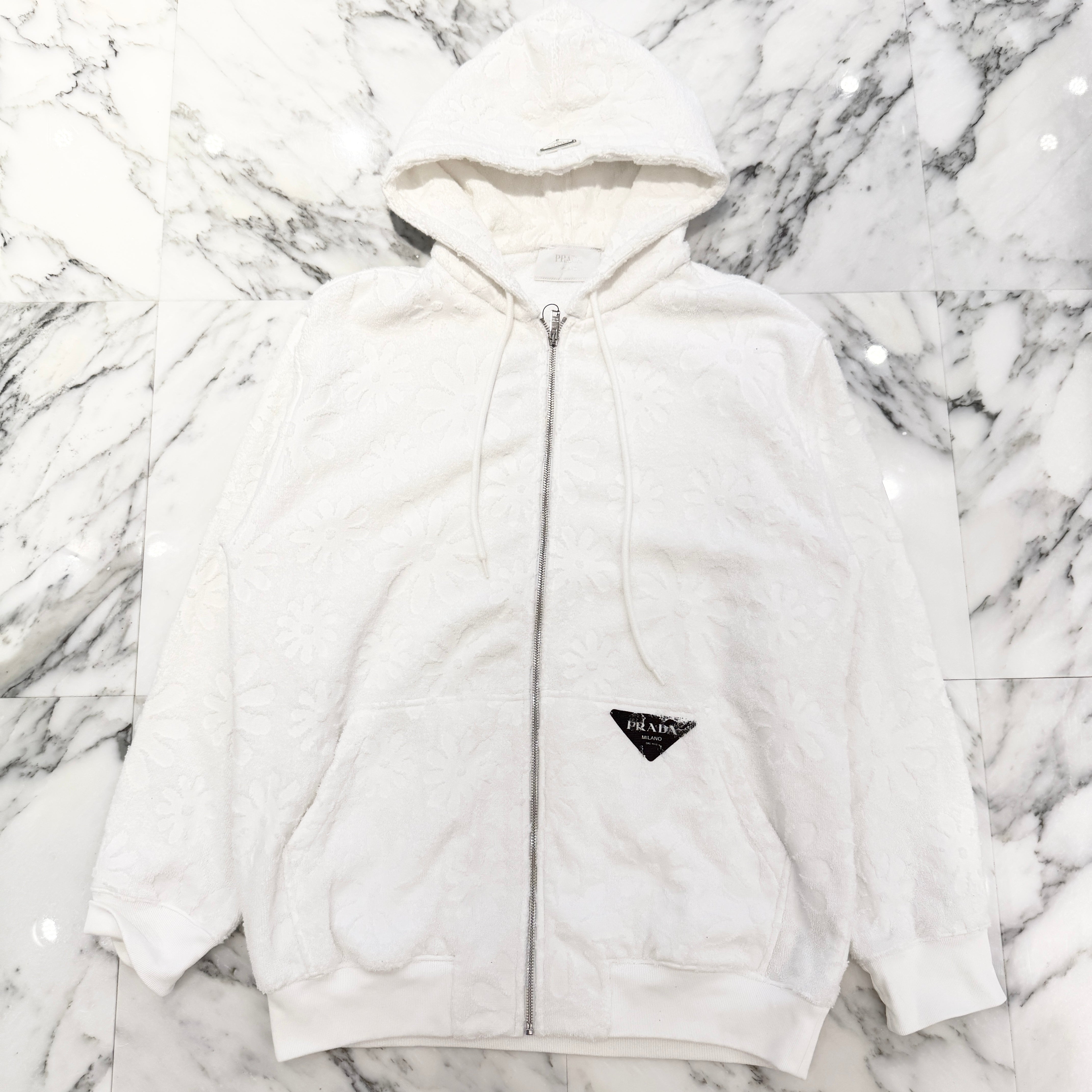 PRADA 2022 Jacquard Terry Cloth Hoodie UJL13A S221 10ES Size S プラダ ジャカード テリークロス フーディー サイズS