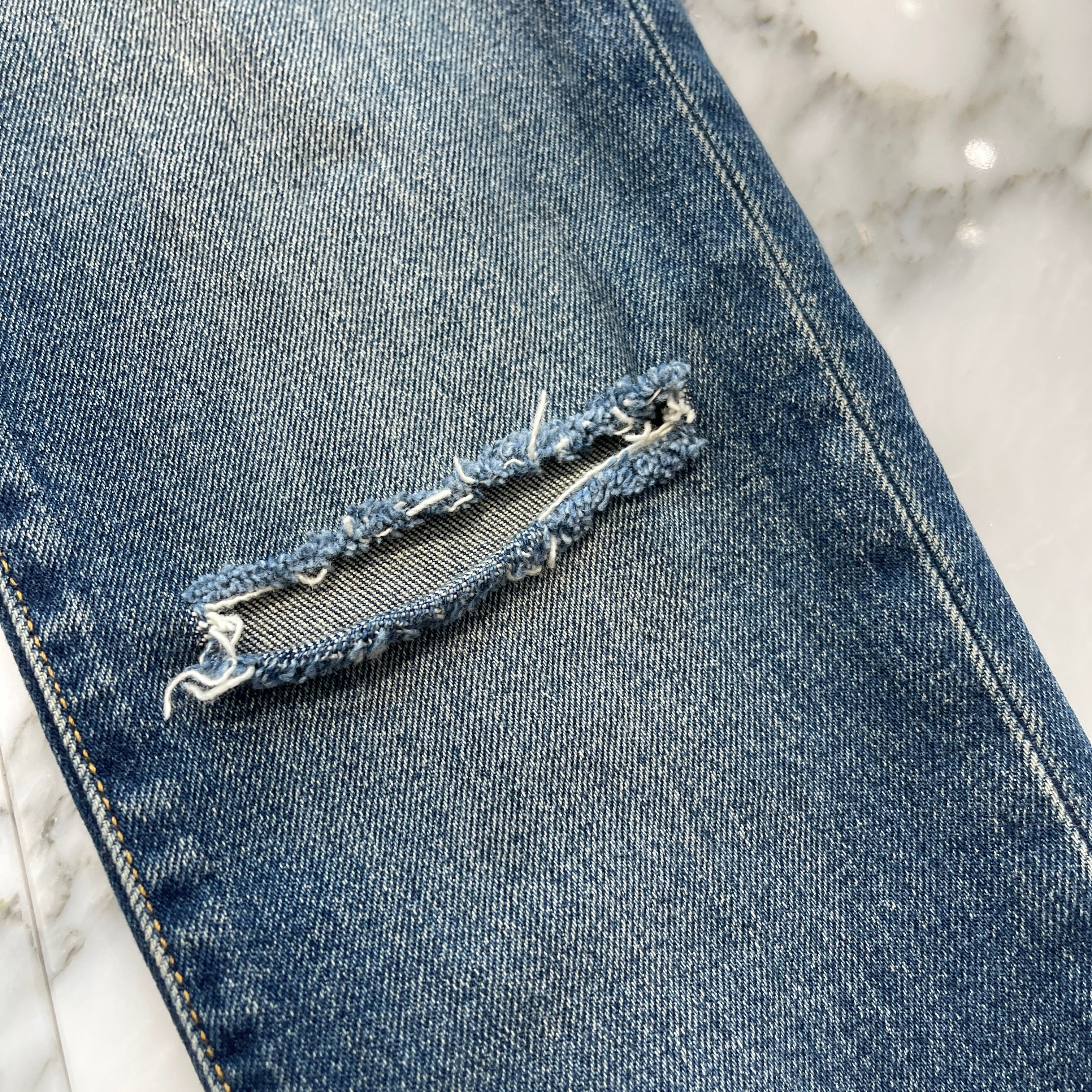 SAINT LAURENT PARIS 2019AW Knee Crush Stretch Skinny Denim Pants 587035 YD964 Size 26 サンローランパリ ニークラッシュ ストレッチ スキニーデニムパンツ サイズ26