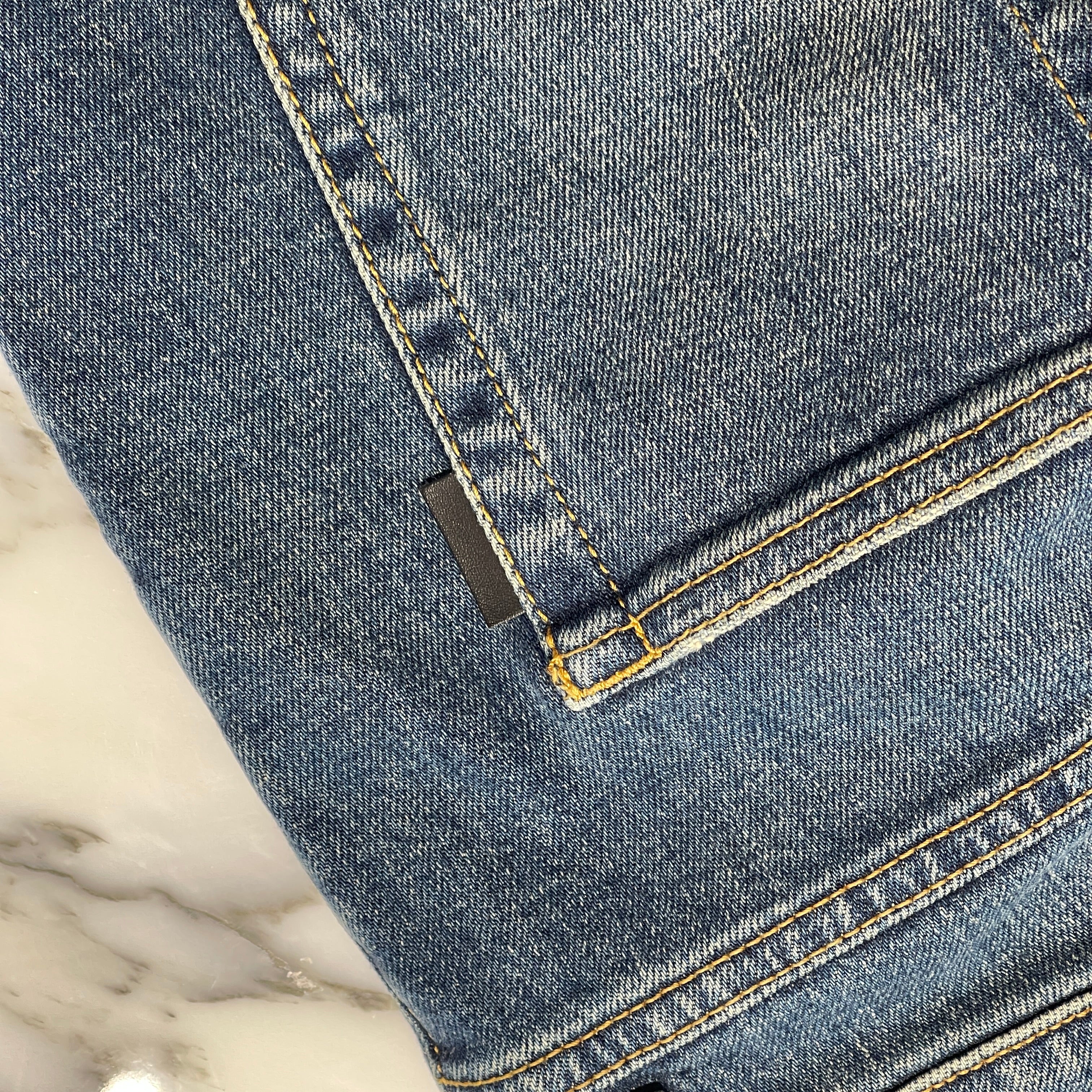 SAINT LAURENT PARIS 2019AW Knee Crush Stretch Skinny Denim Pants 587035 YD964 Size 26 サンローランパリ ニークラッシュ ストレッチ スキニーデニムパンツ サイズ26