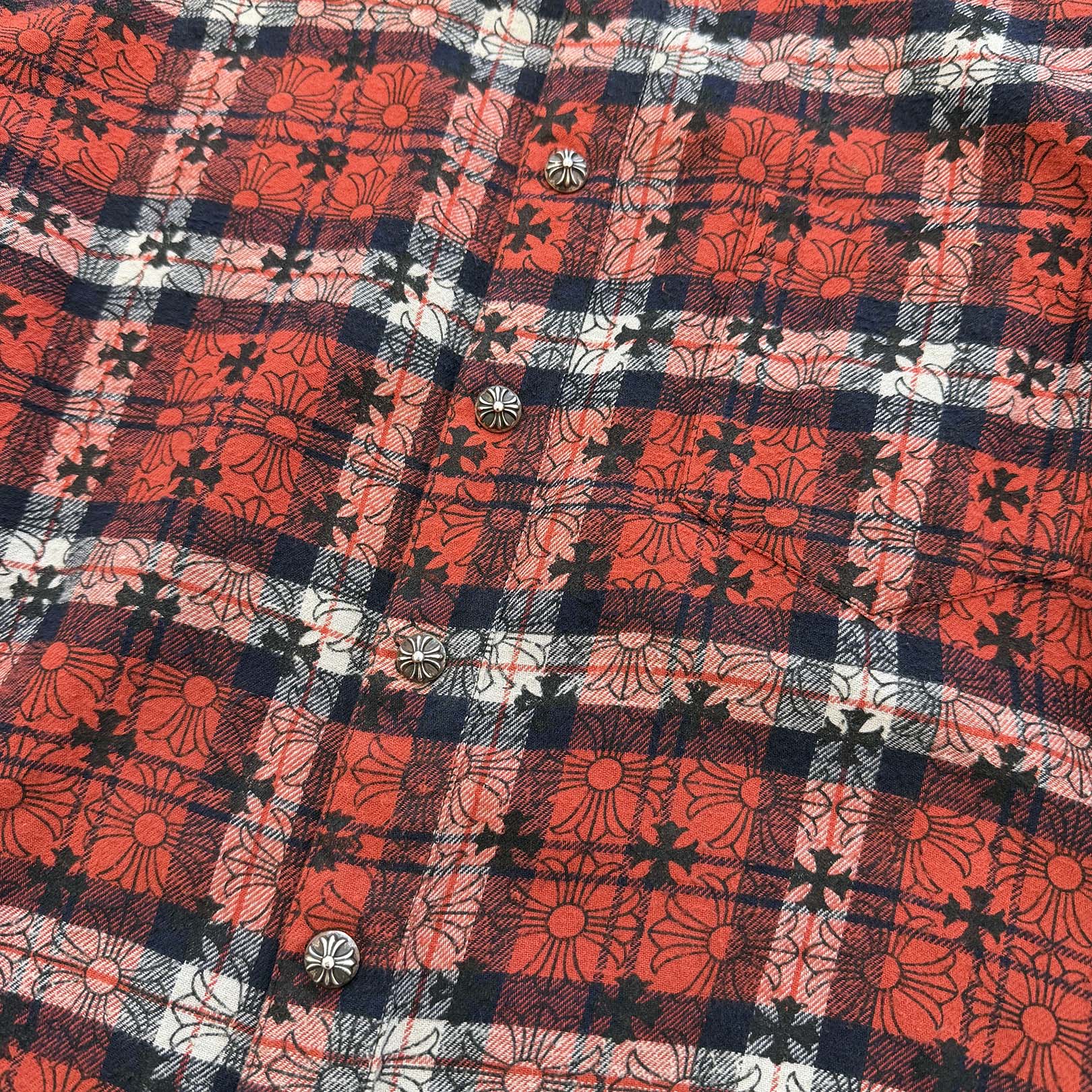CHROME HEARTS Y NOT Loose Ends Check Shirt Size L クロムハーツ ワイノット ルーズエンド チェックシャツ サイズL