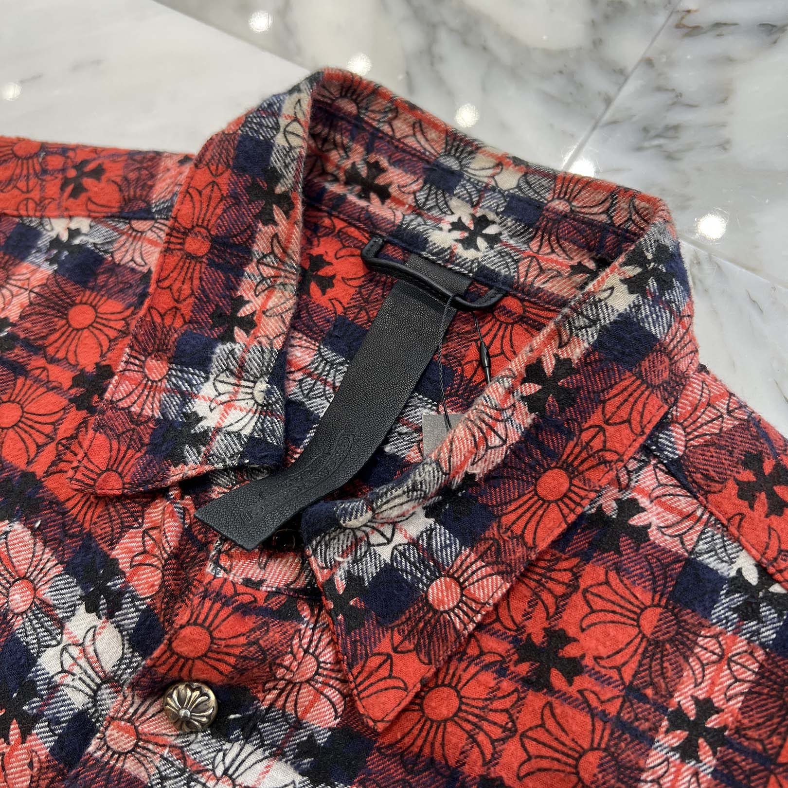 CHROME HEARTS Y NOT Loose Ends Check Shirt Size M クロムハーツ ワイノット ルーズエンド チェックシャツ サイズM