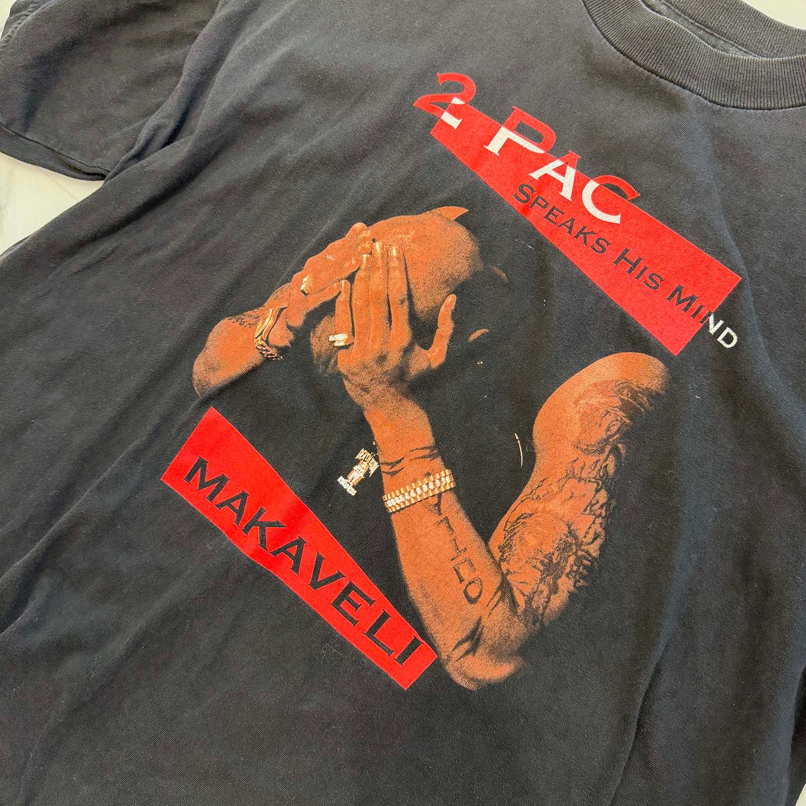 Vintage 90's 2PAC "Speak His Mind MAKAVELI" CRONIES S/S Tee Size XL ヴィンテージ 90's 2パック "スピーク ヒズ マインド マカヴェリ" CRONIES社製 Ｔシャツ サイズXL