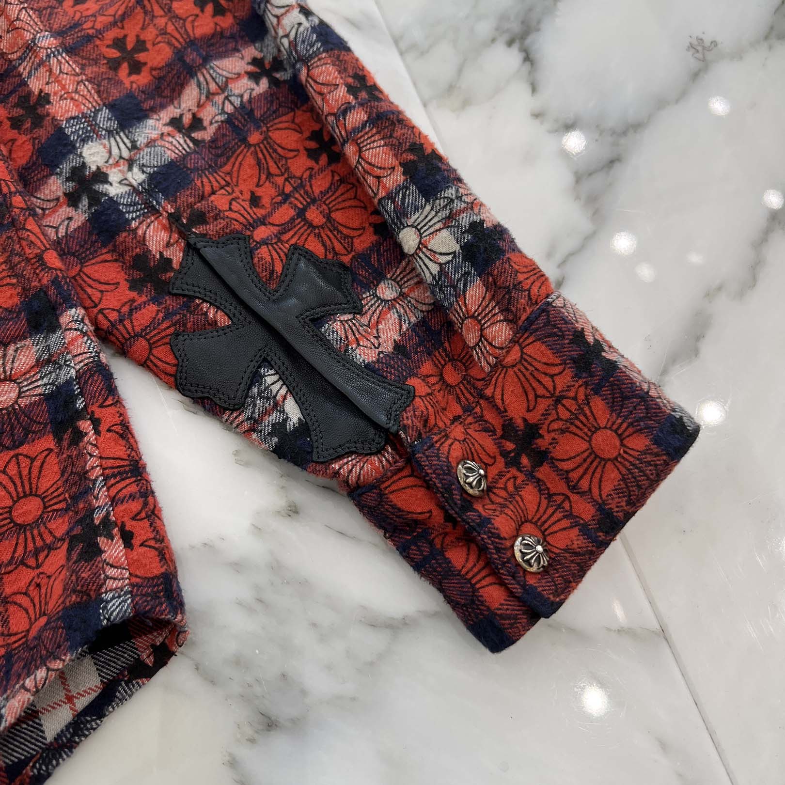 CHROME HEARTS Y NOT Loose Ends Check Shirt Size M クロムハーツ ワイノット ルーズエンド チェックシャツ サイズM