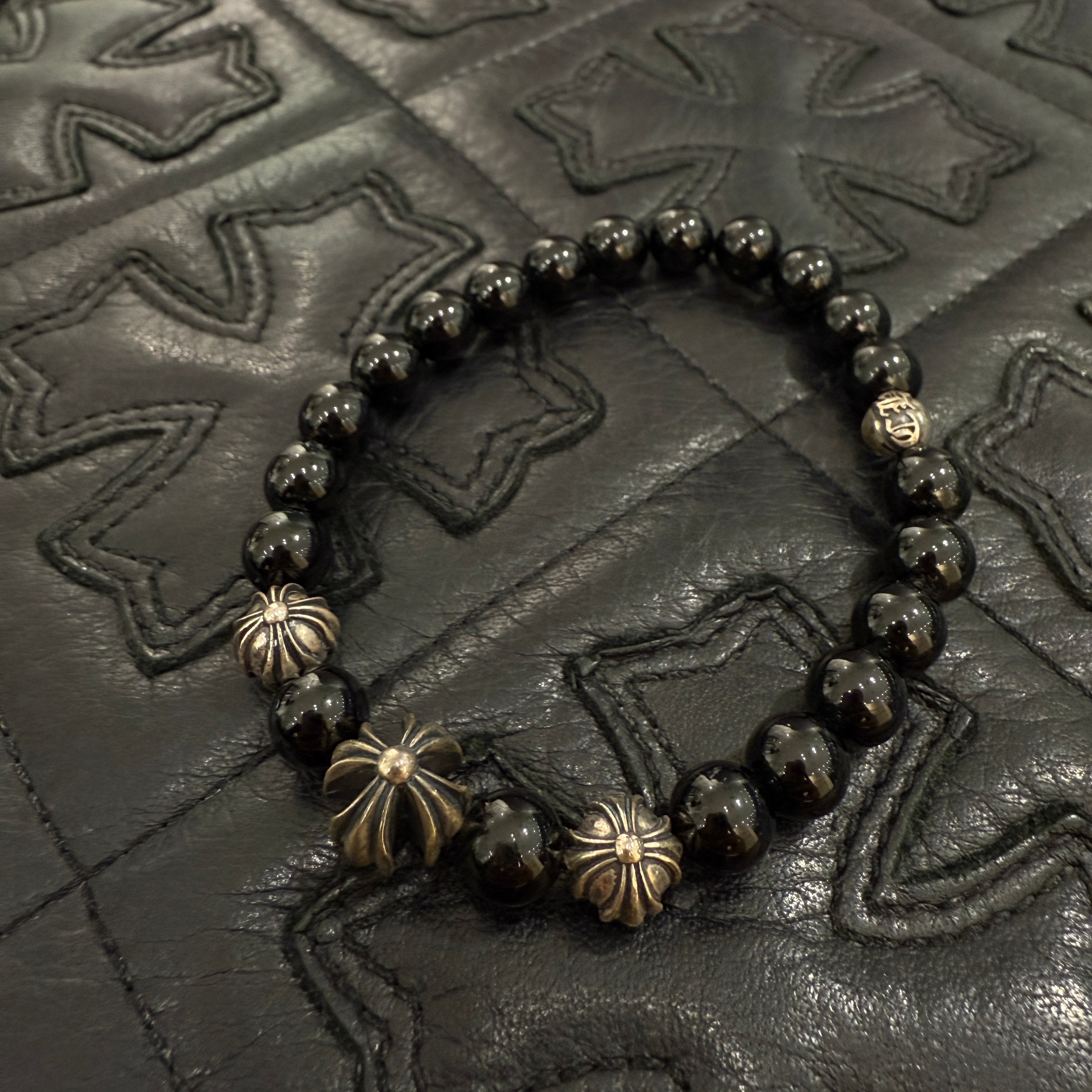 CHROME HEARTS CH Cross Beads Bracelet Size 8mm クロムハーツ CHクロス ビーズ ブレスレット サイズ8mm