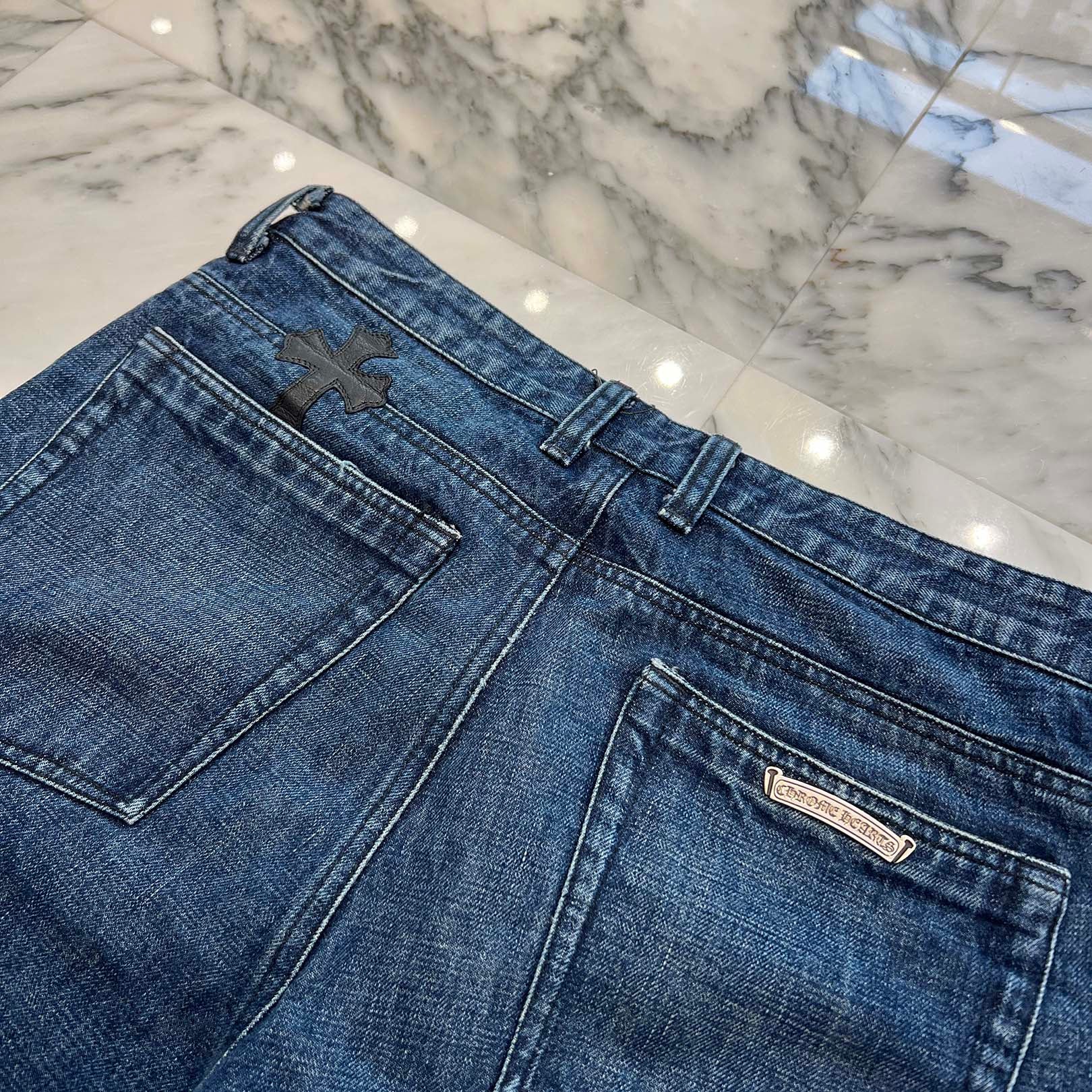 CHROME HEARTS Cross Leather Patch Denim Shorts Size 29 クロムハーツ クロスレザーパッチ デニムショーツ サイズ29