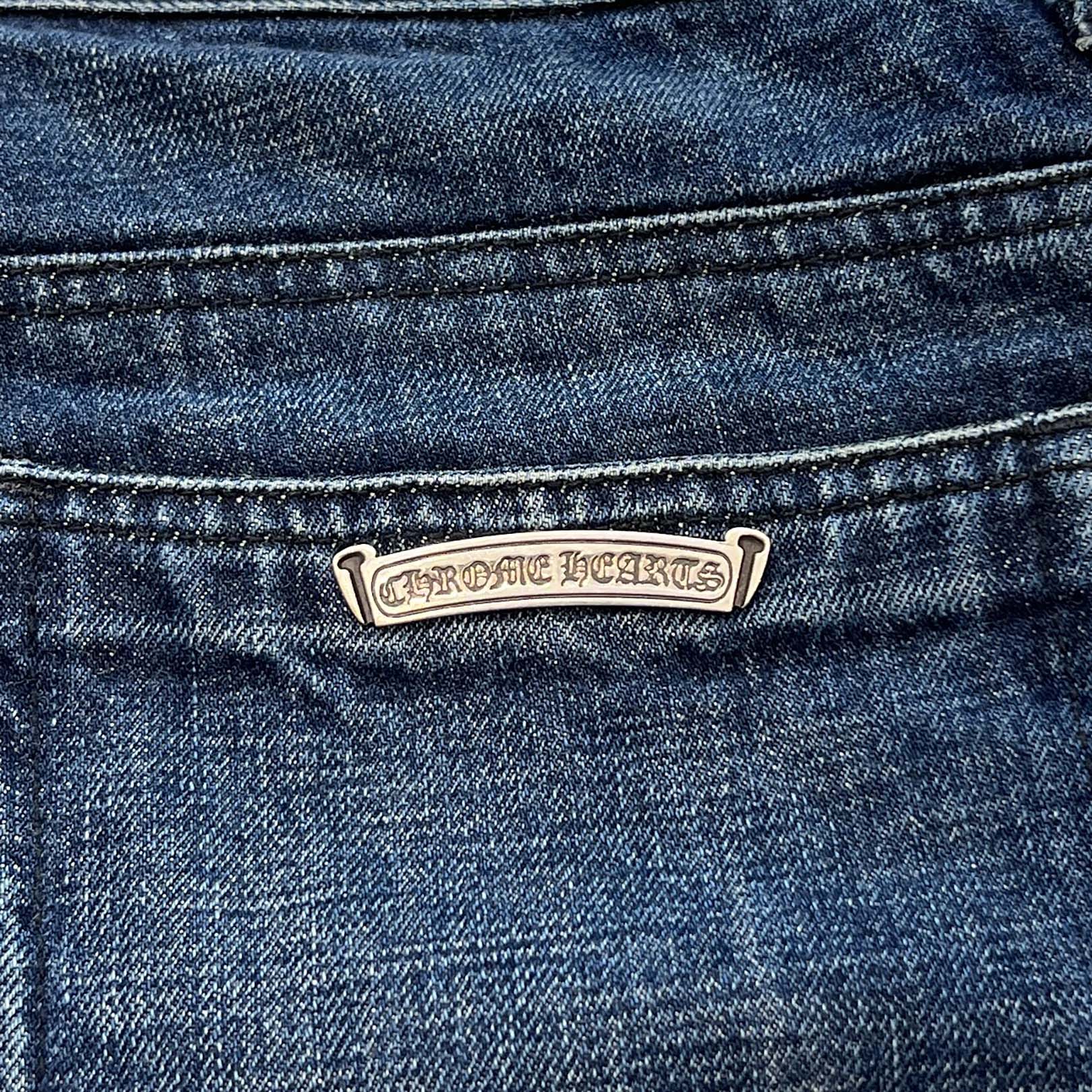 CHROME HEARTS Cross Leather Patch Denim Shorts Size 29 クロムハーツ クロスレザーパッチ デニムショーツ サイズ29