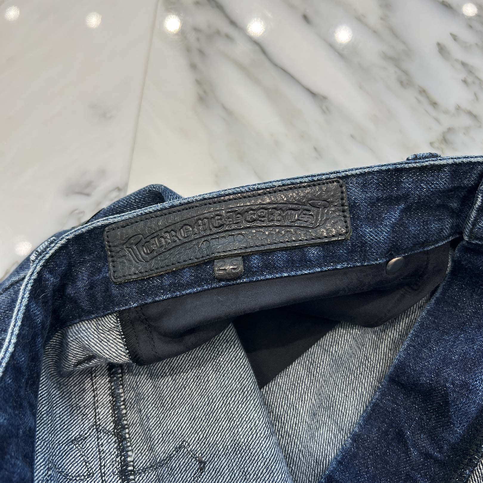 CHROME HEARTS Cross Leather Patch Denim Shorts Size 29 クロムハーツ クロスレザーパッチ デニムショーツ サイズ29