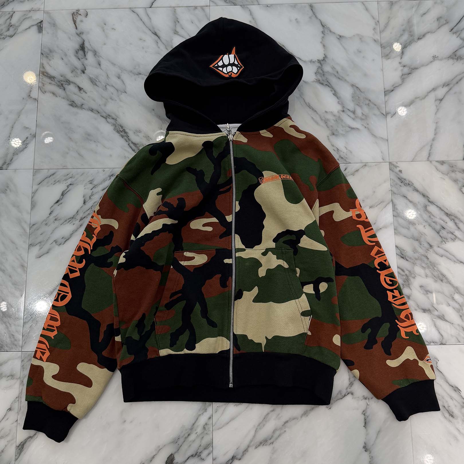 CHROME HEARTS × MATTY BOY 2022SS PPO CAUTION Zip Up Hoodie Size M クロムハーツ × マッティボーイ コーション ジップアップフーディ サイズM