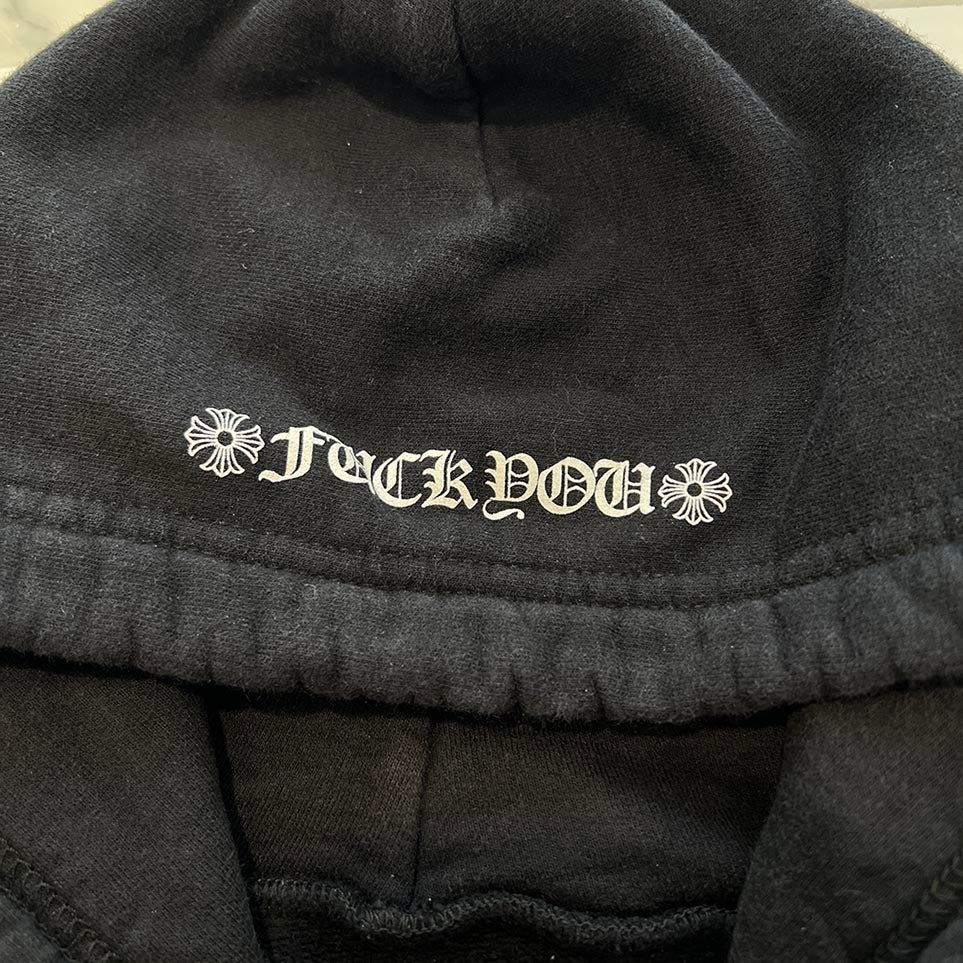 CHROME HEARTS FUCK YOU Back Scroll Label Logo Hoodie Size L クロムハーツ ファックユー バックスクロールラベルロゴフーディ サイズL