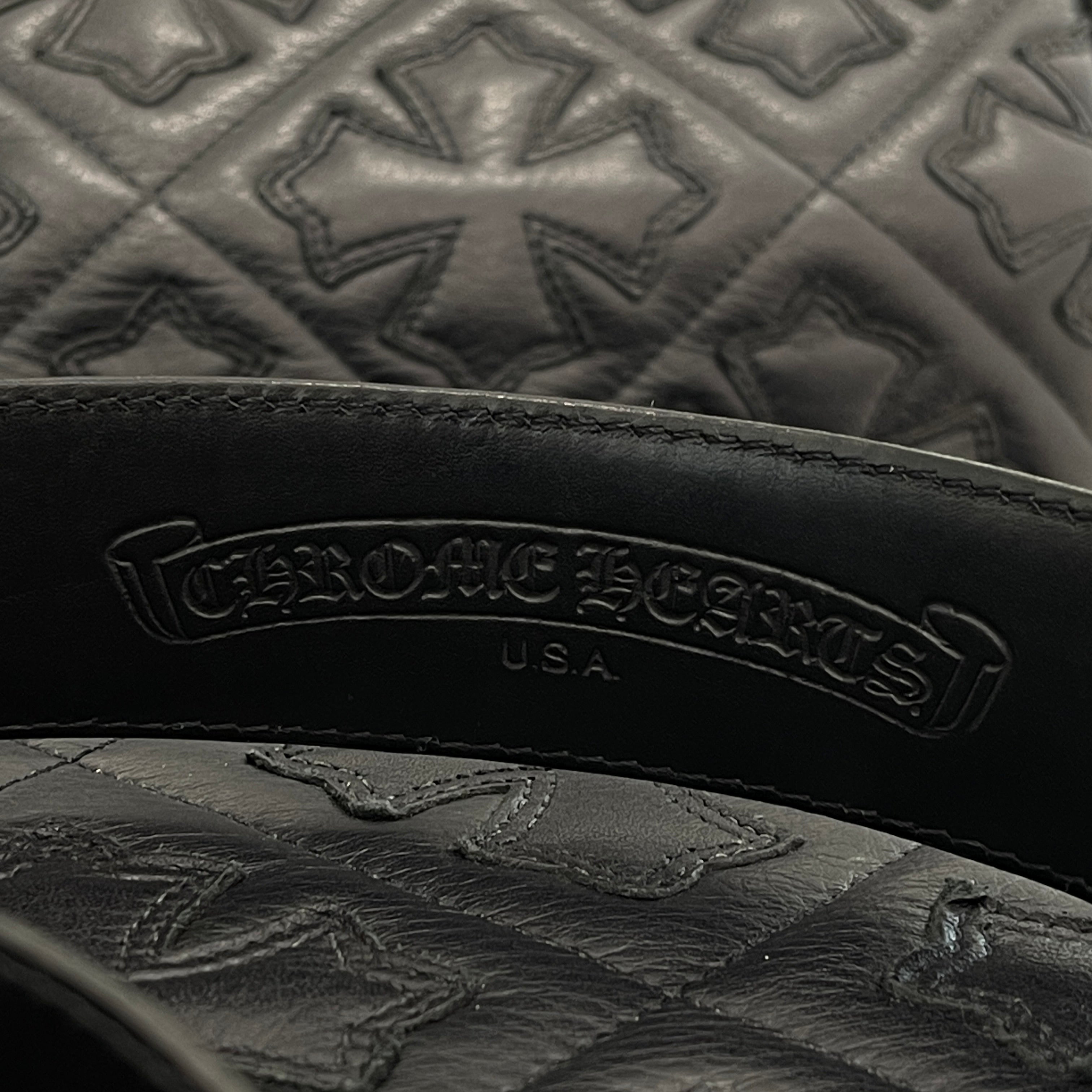 CHROME HEARTS Scroll Label Rivets Leather Belt Size 32 クロムハーツ スクロールラベル リベッツ レザー ベルト 5穴 サイズ32