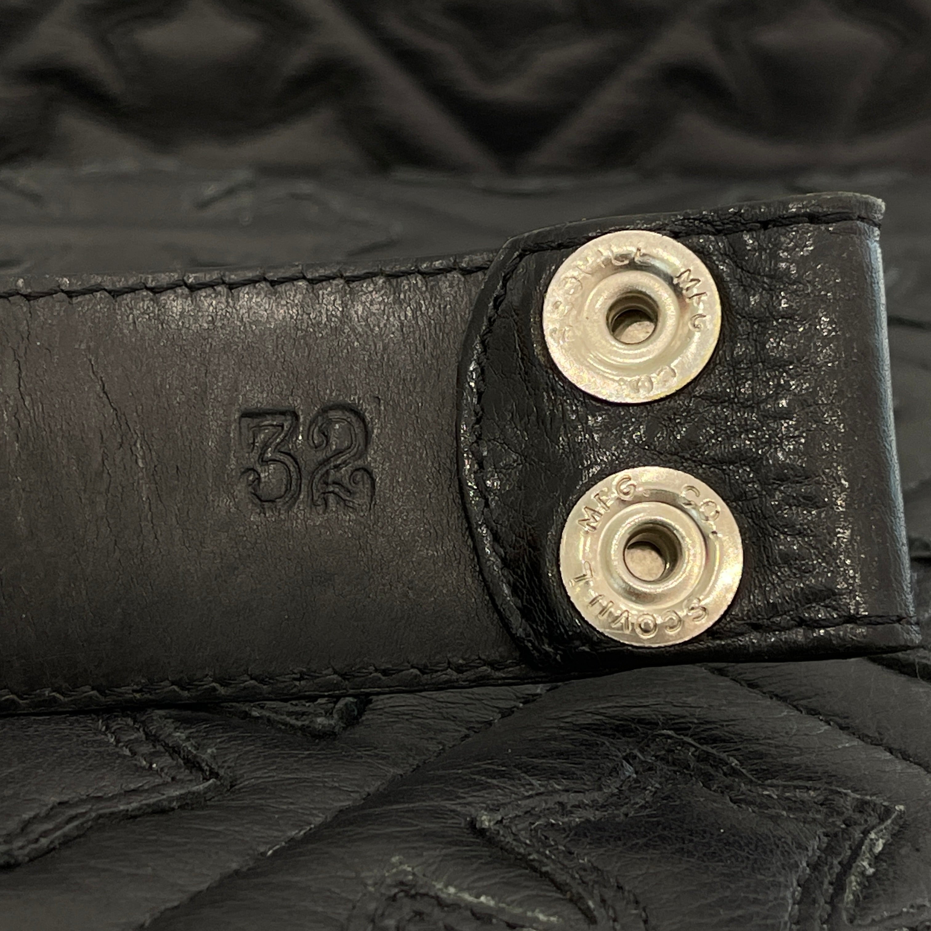 CHROME HEARTS Scroll Label Rivets Leather Belt Size 32 クロムハーツ スクロールラベル リベッツ レザー ベルト 5穴 サイズ32