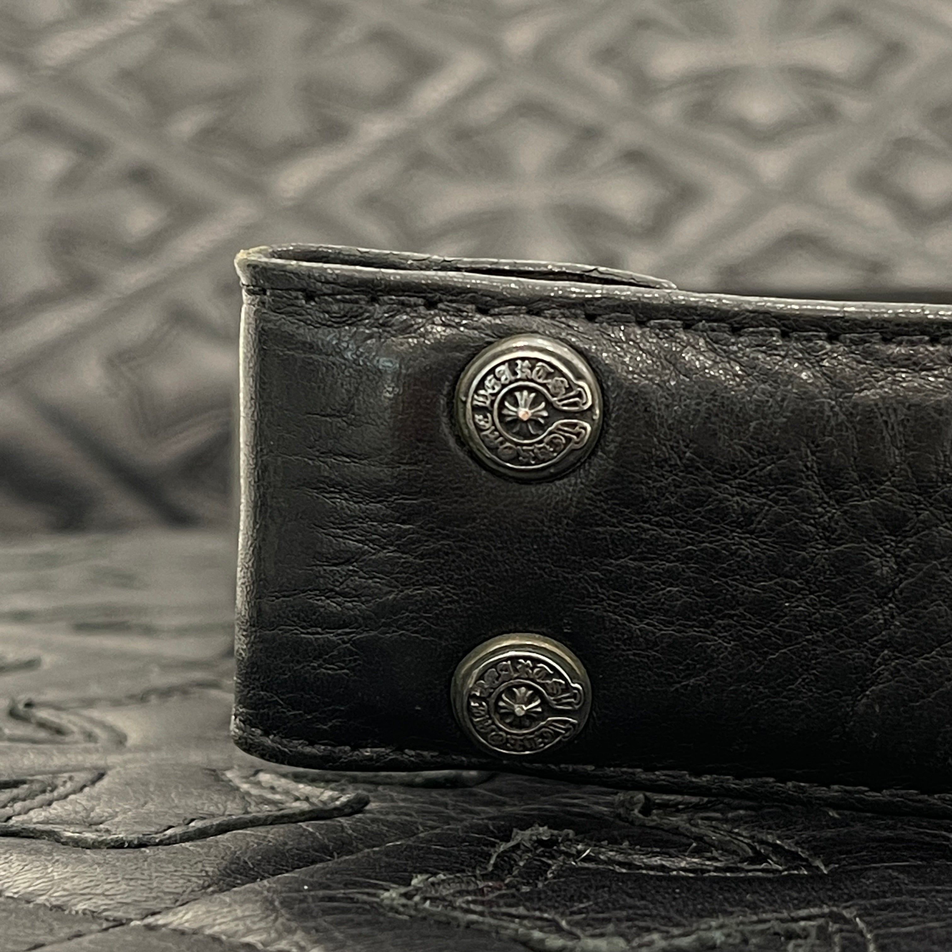 CHROME HEARTS Scroll Label Rivets Leather Belt Size 32 クロムハーツ スクロールラベル リベッツ レザー ベルト 5穴 サイズ32