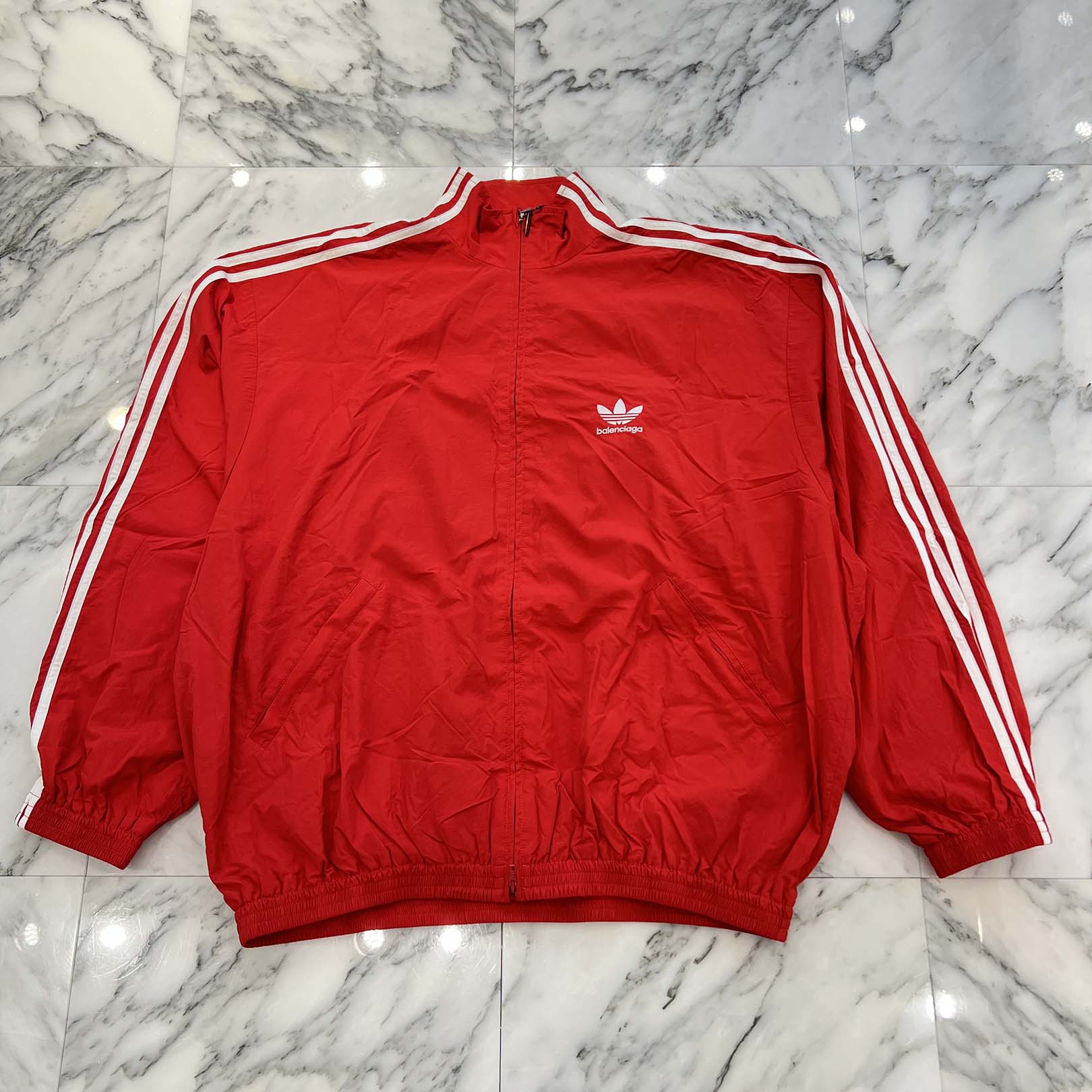 BALENCIAGA × adidas 2023SS Firebird Oversized Nylon Jersey 712280 TNO24 Size 3 バレンシアガ×アディダス ファイヤーバード オーバーサイズ ナイロンジャージ サイズ3