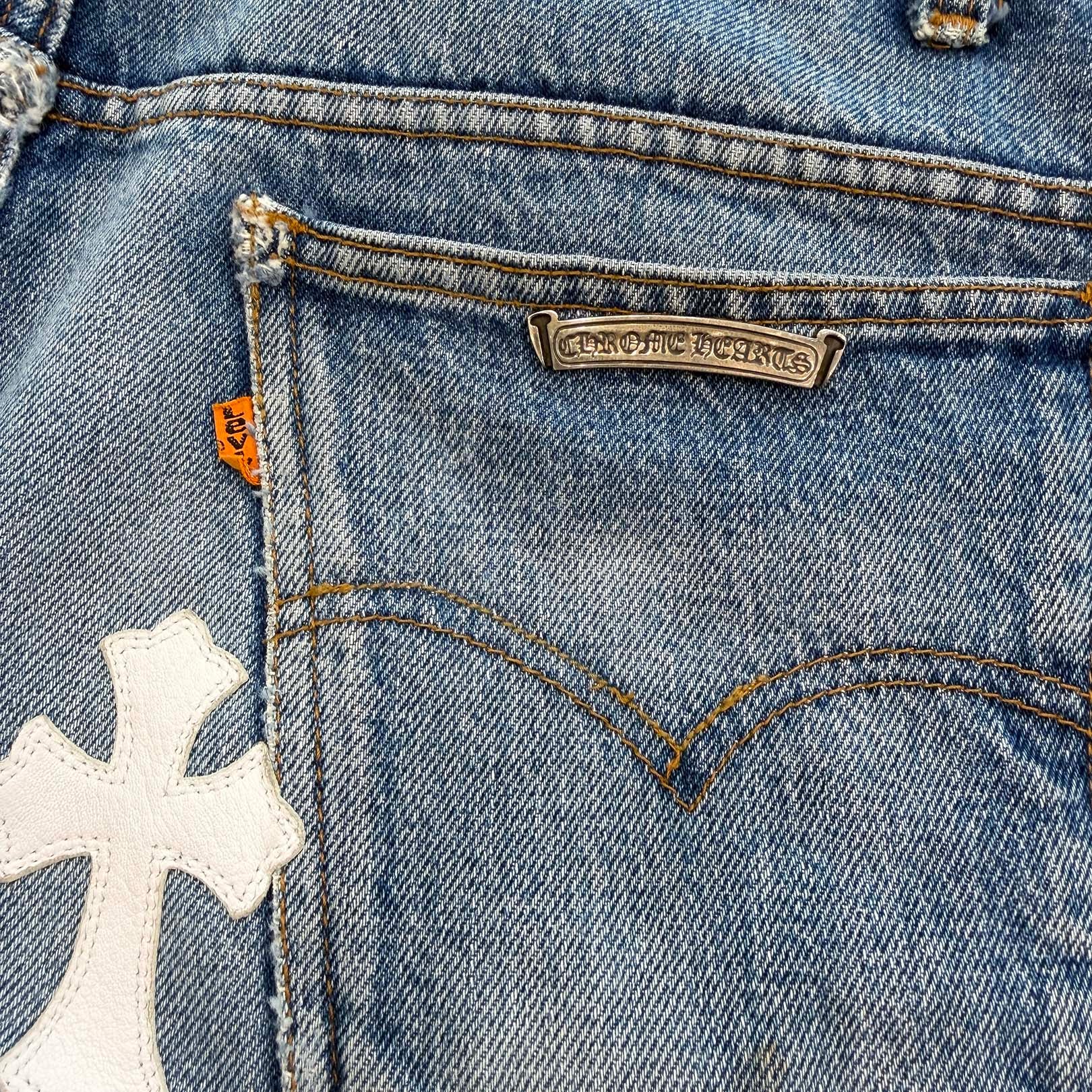 CHROME HEARTS × Levi's VNTG Cross Leather Patch Denim Shorts Size 38 クロムハーツ × リーバイス ヴィンテージ クロスレザーパッチ デニムショーツ サイズ38