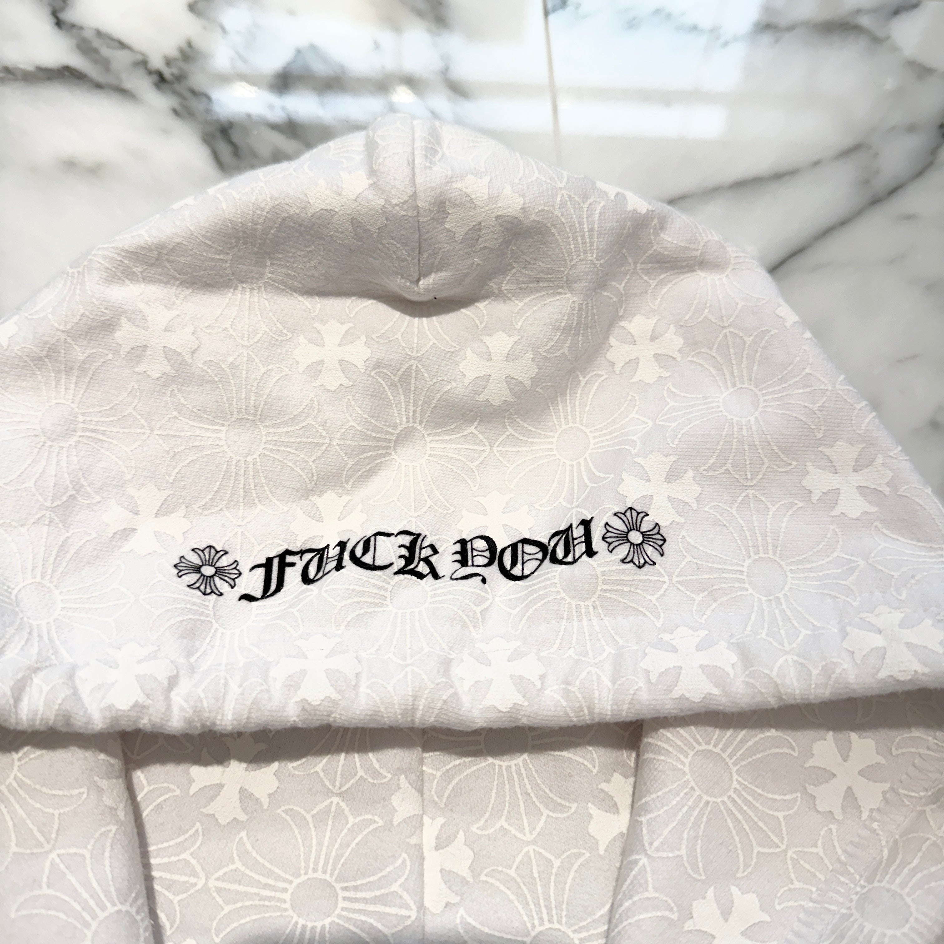 CHROME HEARTS Vertical Logo CH Plus Zip Up Hoodie Size M クロムハーツ ヴァーティカルロゴ CHプラス総柄 ジップアップ フーディ サイズM