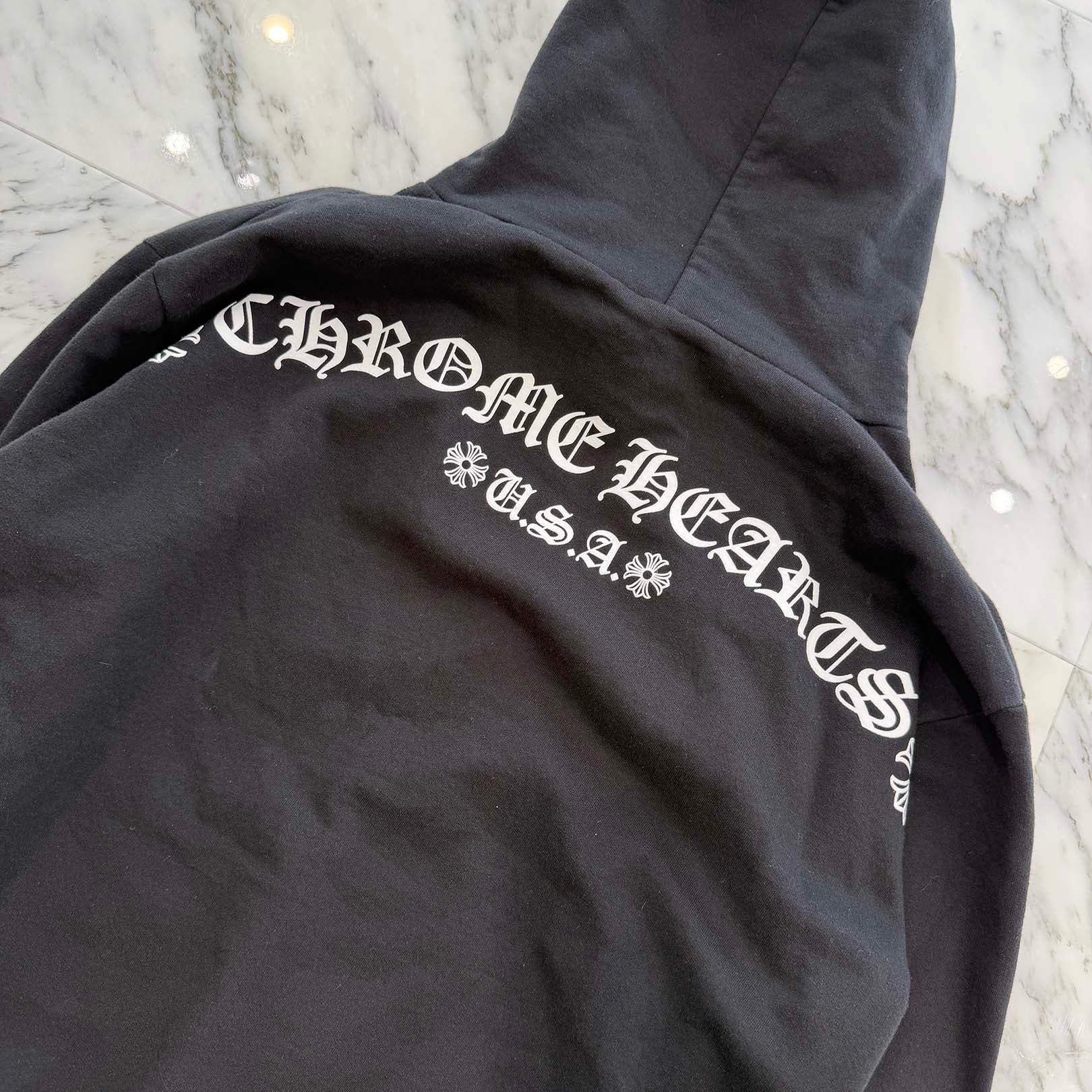 CHROME HEARTS T Bar Logo Back Arch USA Zip Up Hoodie Size M クロムハーツ Tバー ロゴ バックアーチ USA ジップアップ フーディ サイズM