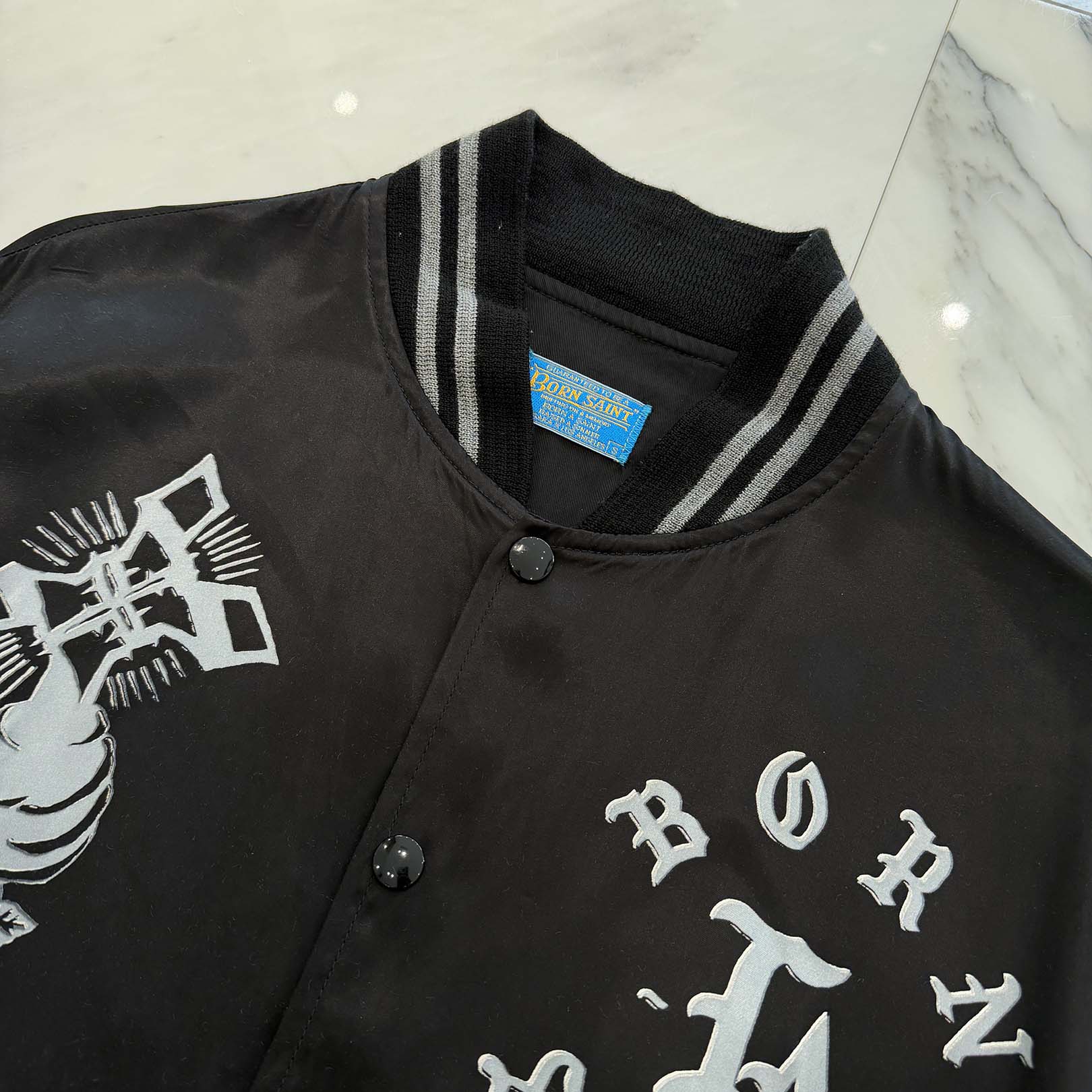 SAINT Mxxxxxx 2024SS BR Satin Jacket SM-YS8-0000-C12 Size S セントマイケル BR サテンジャケット サイズS