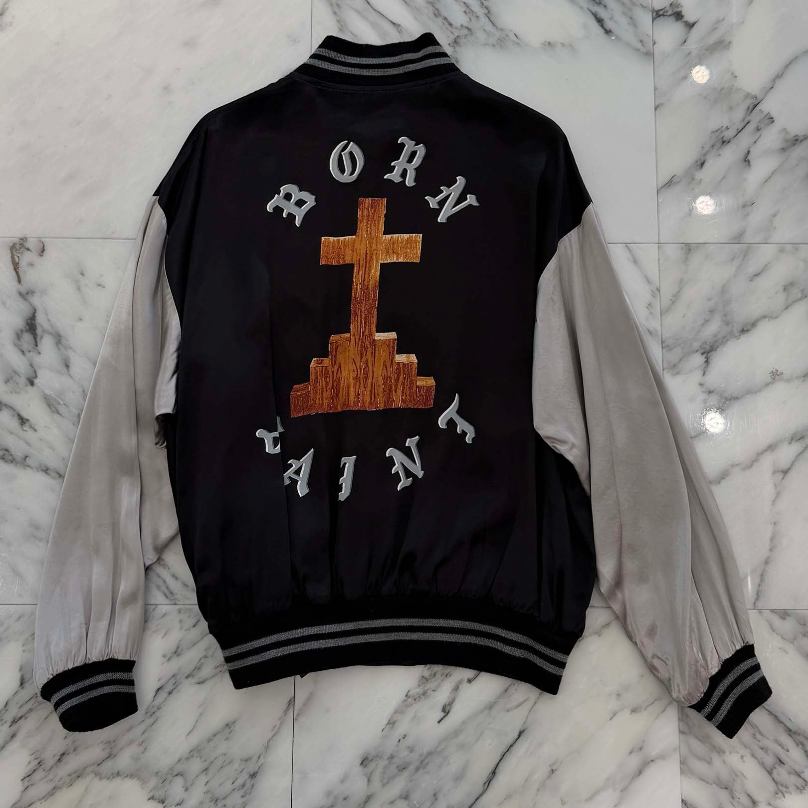 SAINT Mxxxxxx 2024SS BR Satin Jacket SM-YS8-0000-C12 Size S セントマイケル BR サテンジャケット サイズS